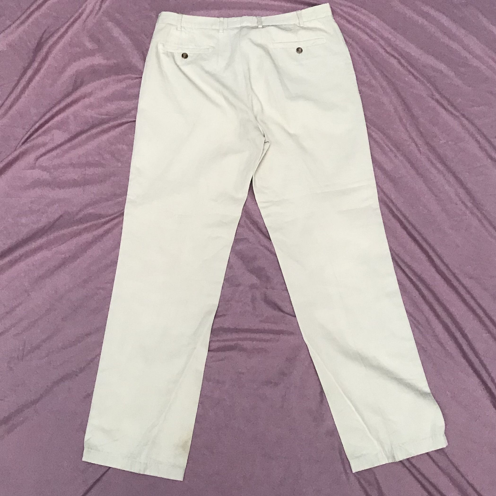 Loro Piana LORO PIANA LINEN COTTON BLEND CREAM CHINO TROUSERS Size US 34 / EU 50 - 9 Thumbnail