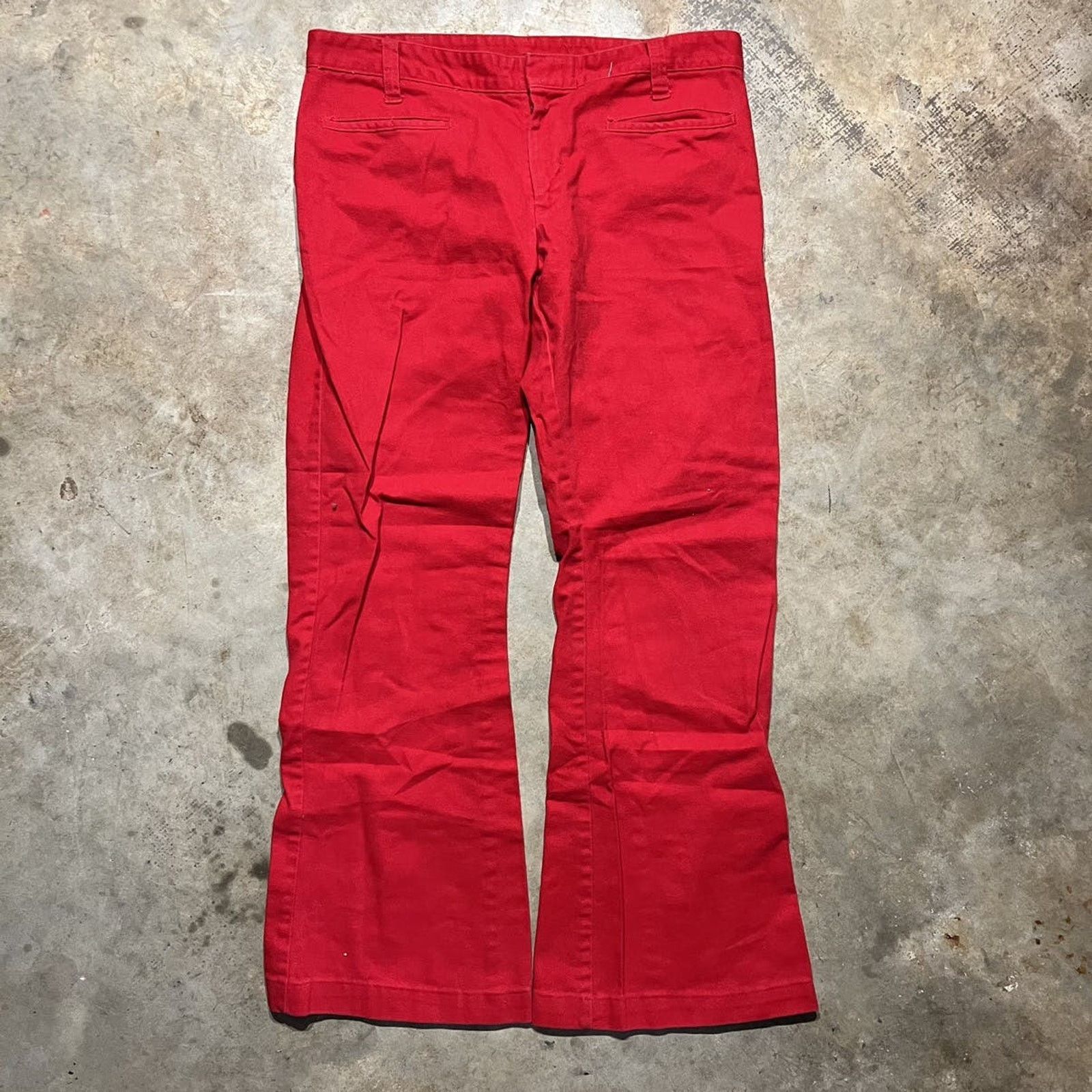 image of J C Penney x Made In USA Vintage 70's Jcpenney Red Bell Bottom Flared Pants 32X30, Women's