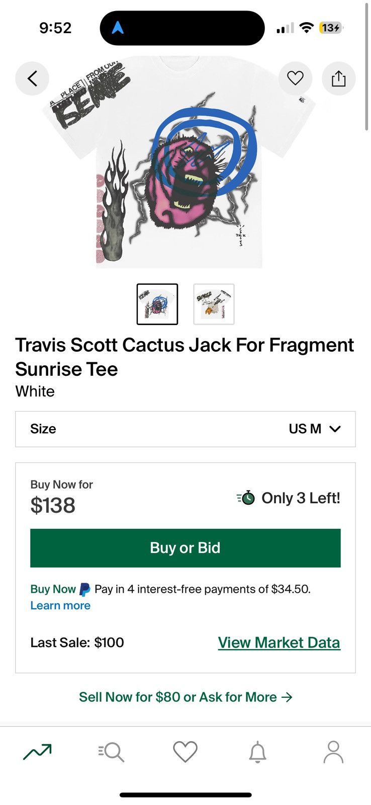 Fragment Design × Travis Scott Travis Scott Cactus Jack For Fragment Sunrise Tee (2021) Size US M / EU 48-50 / 2 - 4 Thumbnail
