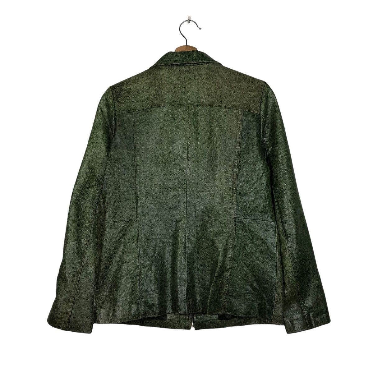 Japanese Brand 🔥VINTAGE BIKER CROPPED LEATHER JACKET BANANA REPUBLIC Size US M / EU 48-50 / 2 - 10 Thumbnail