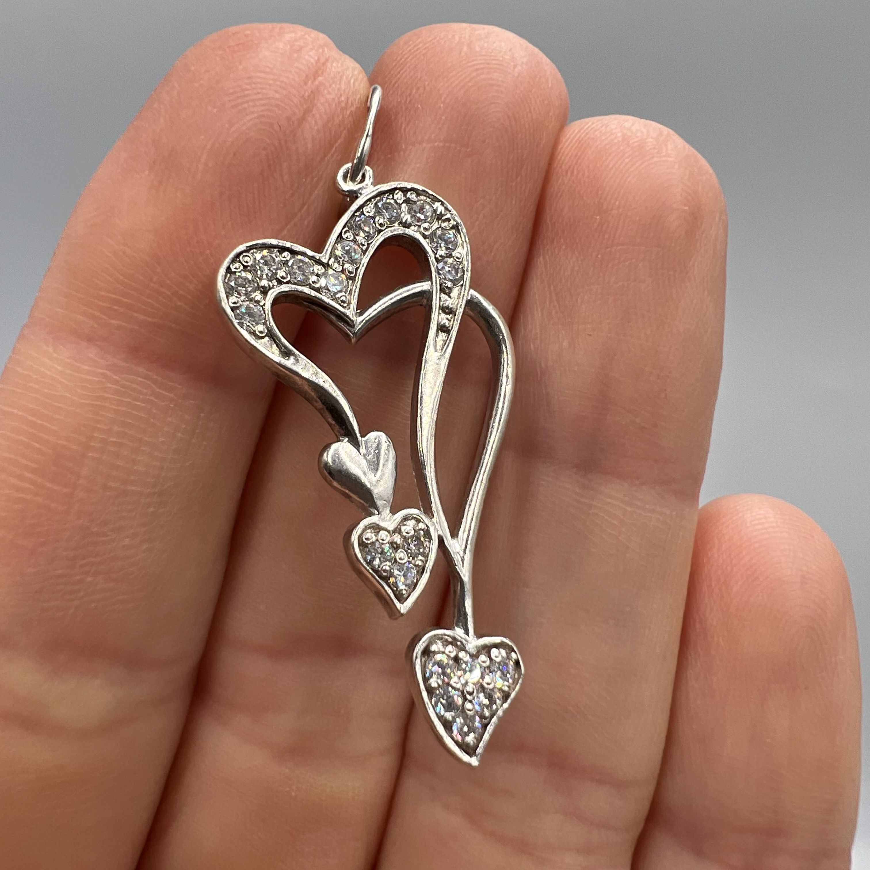Sterling Silver Vintage Pendant Jewelry Sterling Silver 925 Heart 2.44gr Size ONE SIZE - 1 Thumbnail