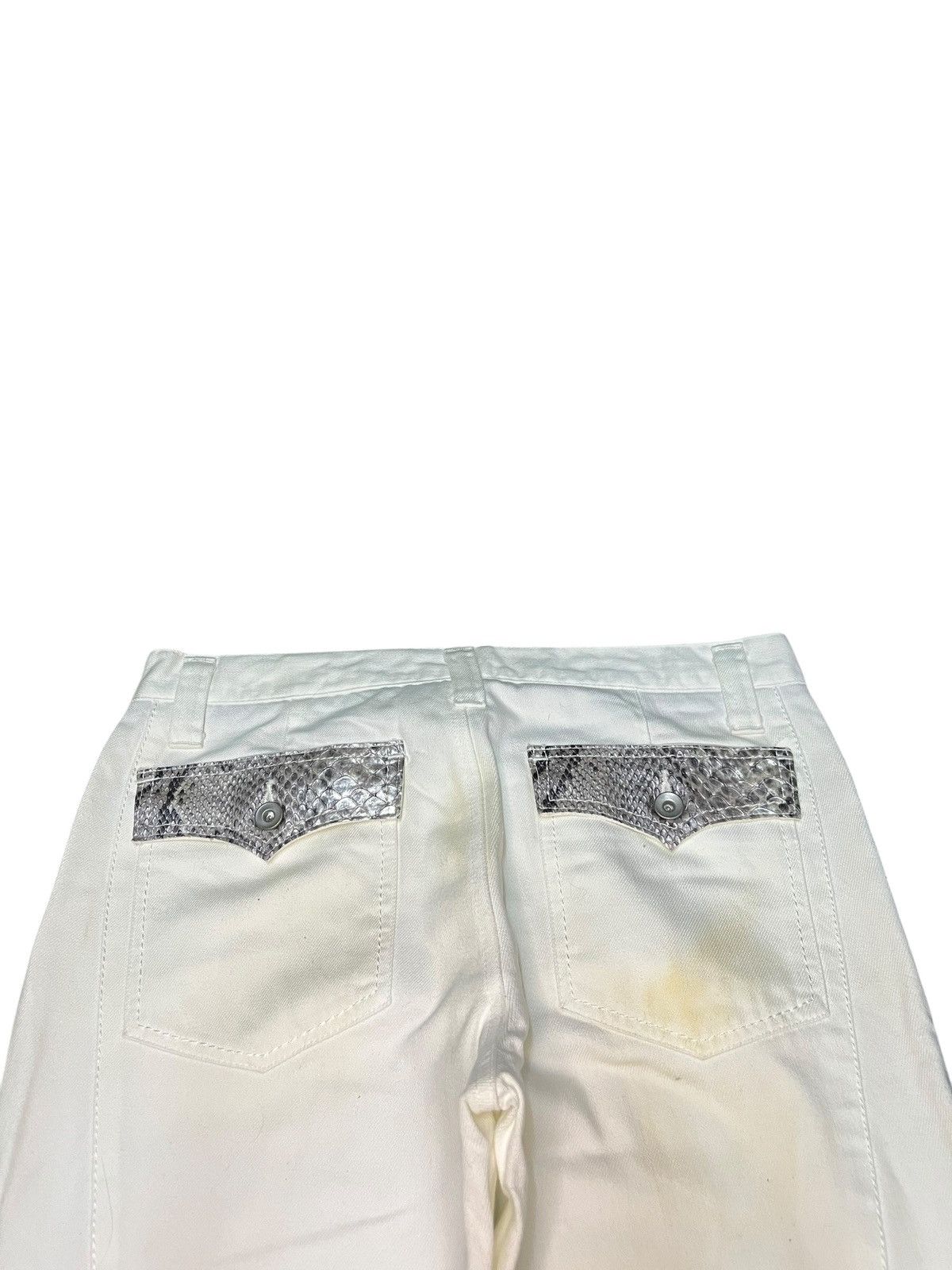 If Six Was Nine Vintage Japanese Brand Snake Skin Sashiko Flare Jeans Size 33" - 4 Thumbnail