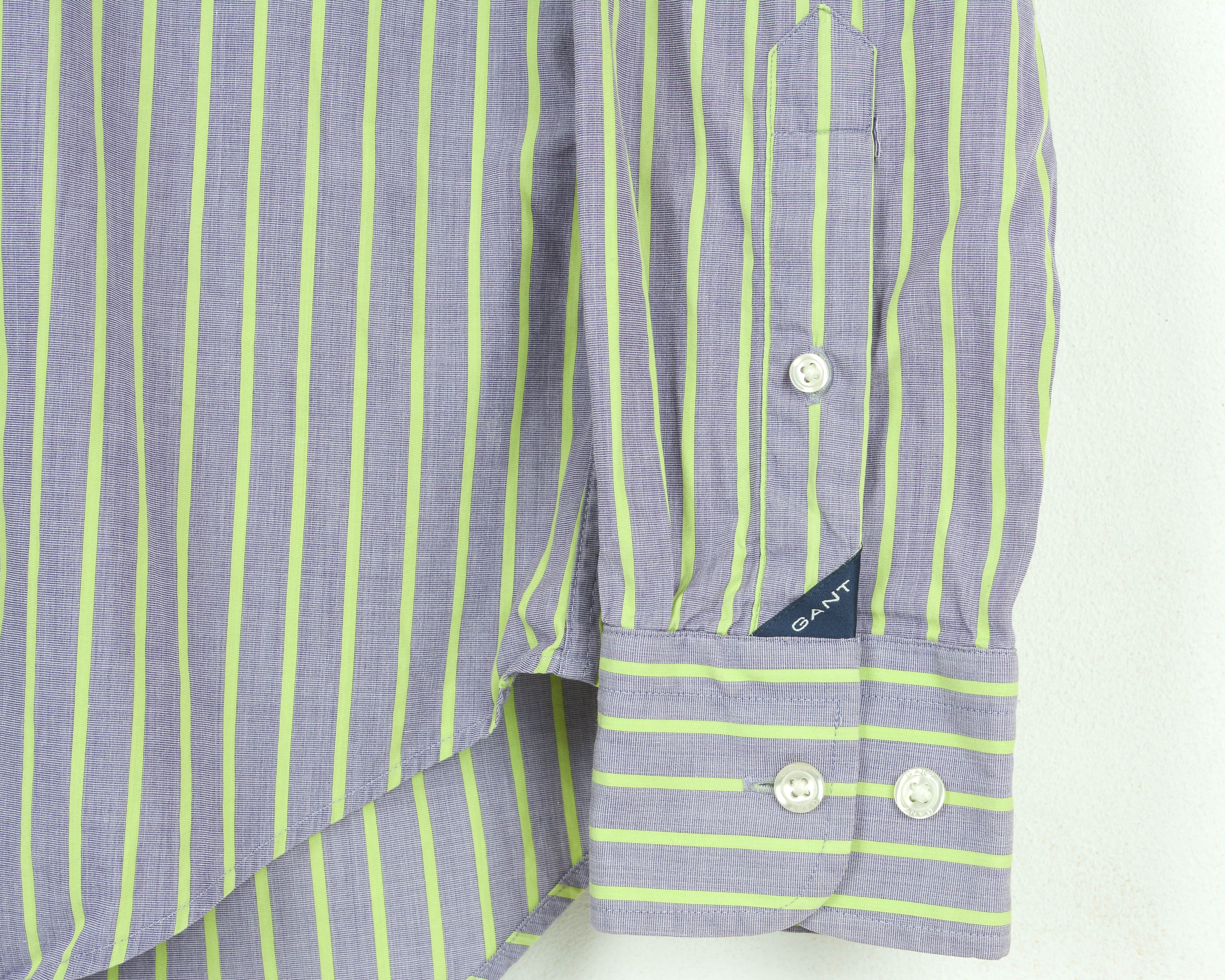 Gant Regent Men S Casual Shirt Formal Long Sleeved Striped Purple Size US S / EU 44-46 / 1 - 4 Thumbnail