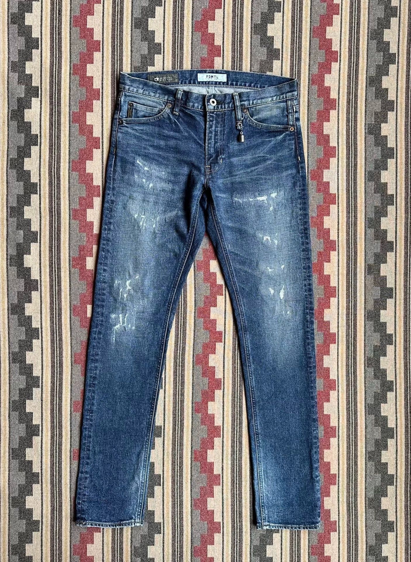FDMTL Blue Distressed Denim Jeans Size 30 Size US 30 / EU 46 - 1 Thumbnail