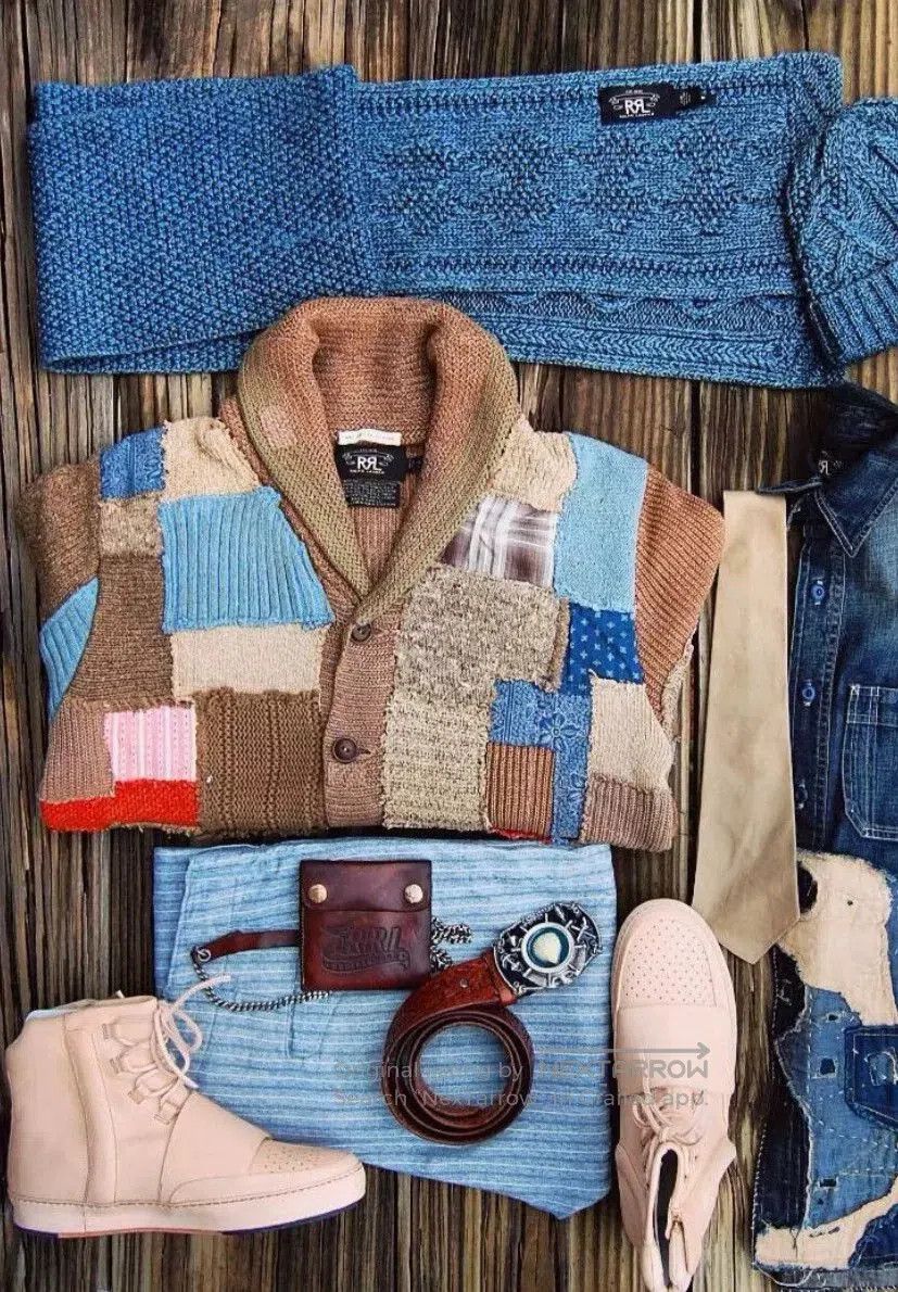 RRL Ralph Lauren rrl limited edition patchwork cardigan. Size US XL / EU 56 / 4 - 3 Thumbnail