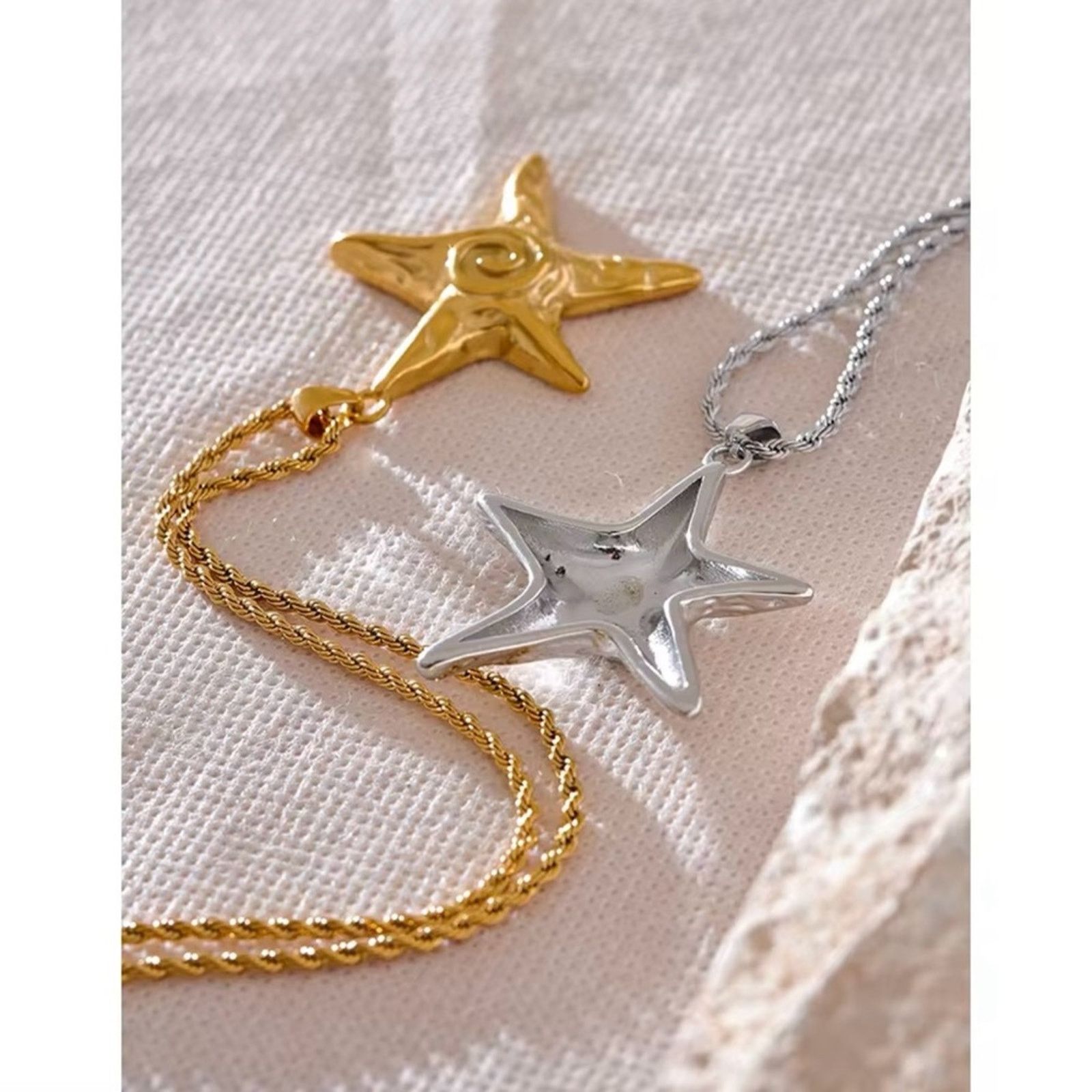 Other Stainless Steel Starfish Pendant Necklace Statement 18K Size ONE SIZE - 5 Thumbnail