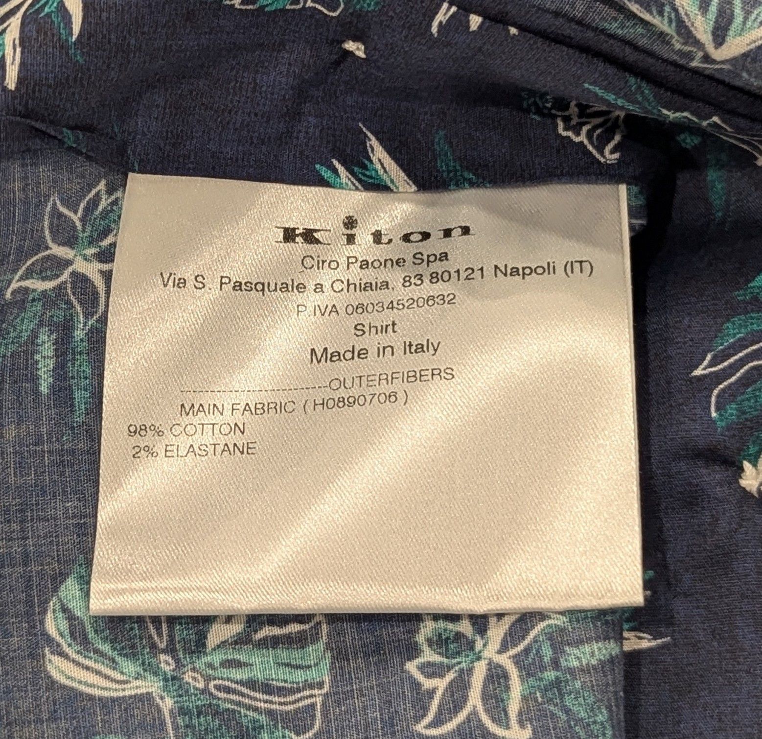 Kiton KITON Floral Cotton LS Button Up Shirt Blue 41 US 16 Size US L / EU 52-54 / 3 - 6 Thumbnail