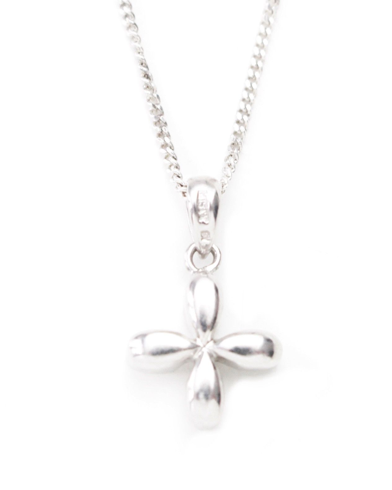 2000S MISTY JAPAN SILVER 925 CROSS FLOWER NECKLACE