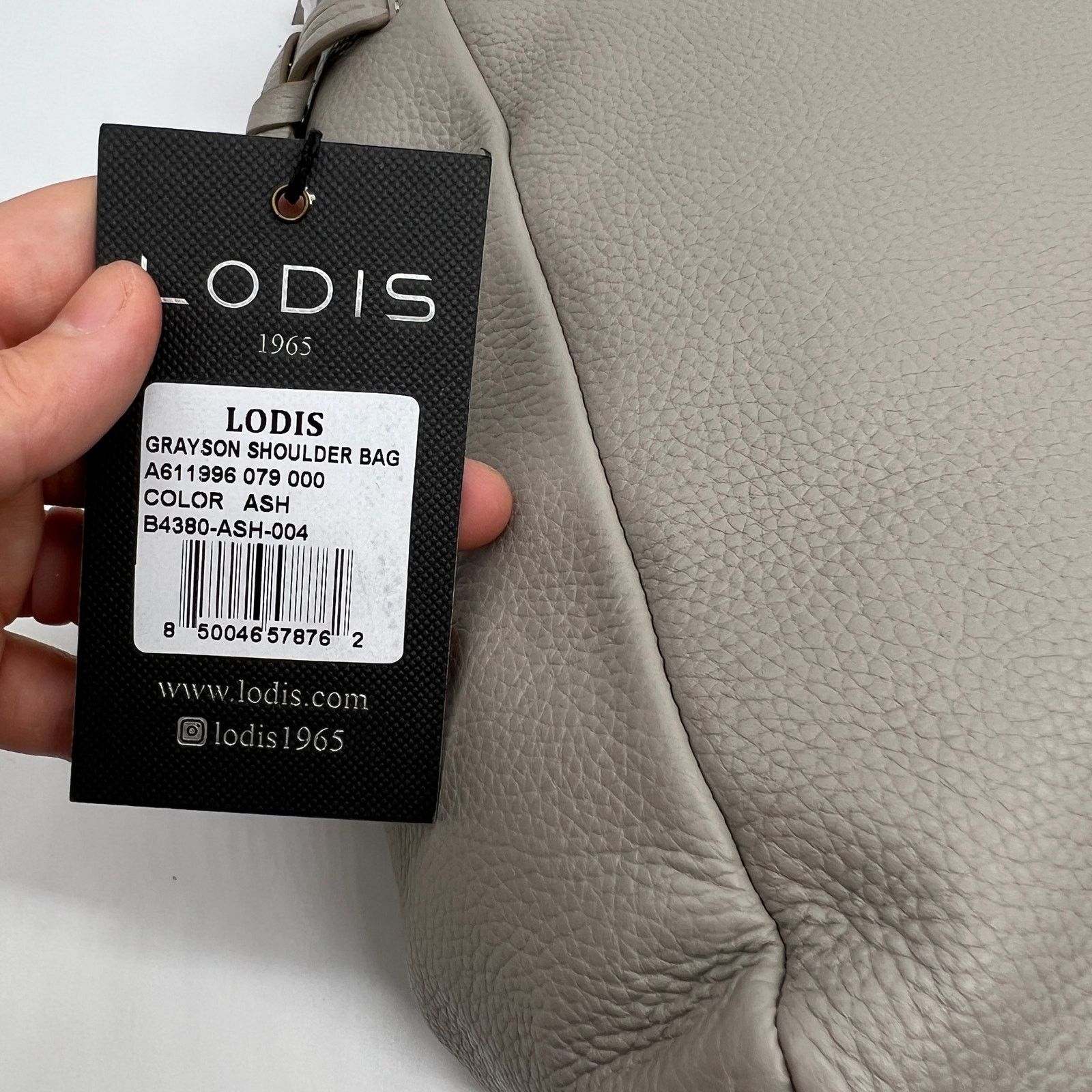 Other LODIS Womens Purse Texas Leather Grayson Shoulder Ash Gray Size ONE SIZE - 7 Thumbnail