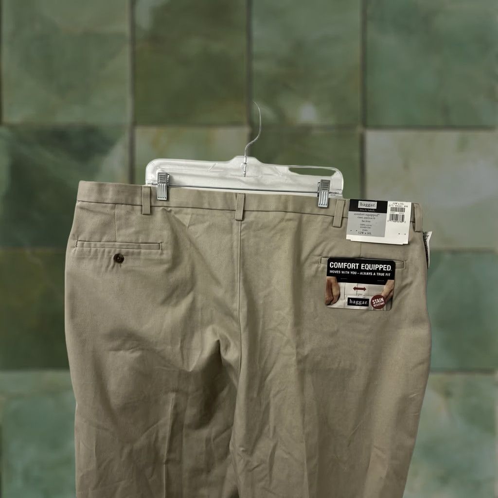Haggar Haggar Black Label Pants Mens 52x30 Khaki Classic Fit YKK Comfort Equipped Slanted Pocket Flat Front 52 Beige Cotton Blend Modern Classic Mens Size US 36 / EU 52 - 1 Thumbnail