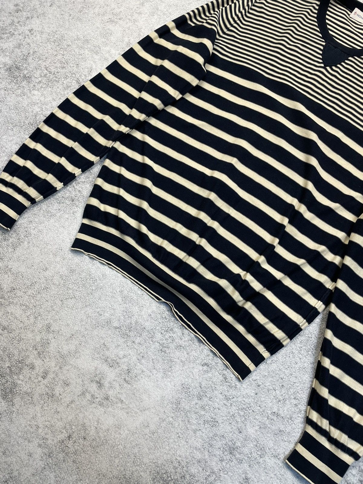 Moncler Moncler striped sweatshirt Jumper Maglione Tricot Girocollo Size US XL / EU 56 / 4 - 4 Thumbnail