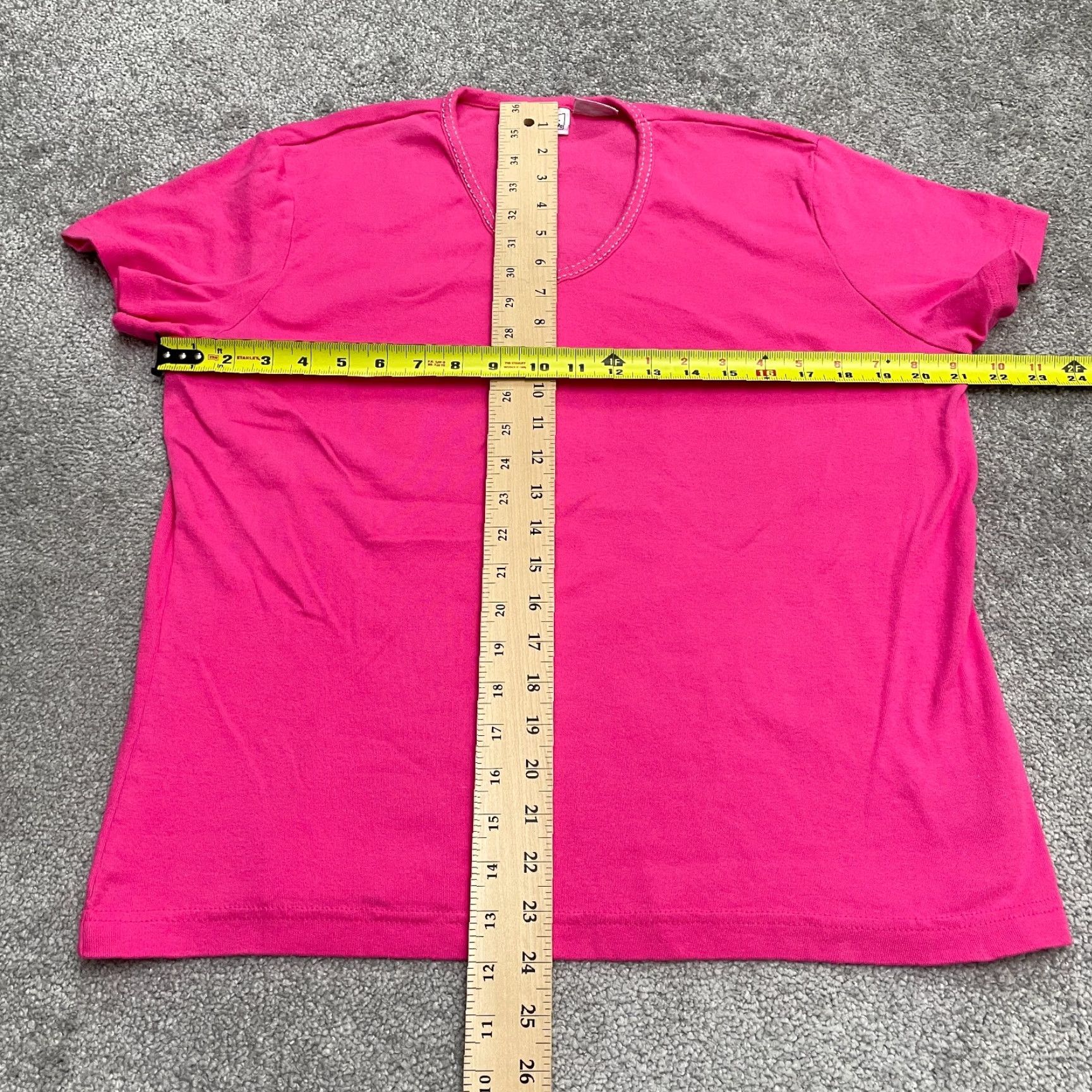 Basic Editions Basic Editions T-Shirt Womens Pink V-Neck Short Sleeve Cotton Casual Tee L Womens Pink Regular Short Sleeve Cotton Tee Size L / US 10 / IT 46 - 7 Thumbnail