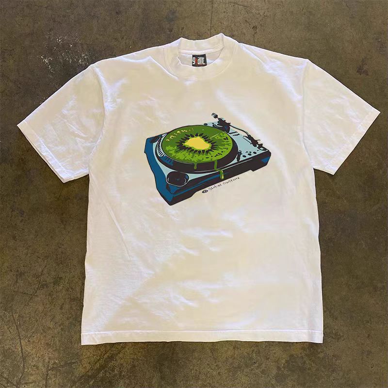 Japanese Brand × Vintage White casual retro kiwi CD print loose t-shirt Size US M / EU 48-50 / 2 - 1 Thumbnail