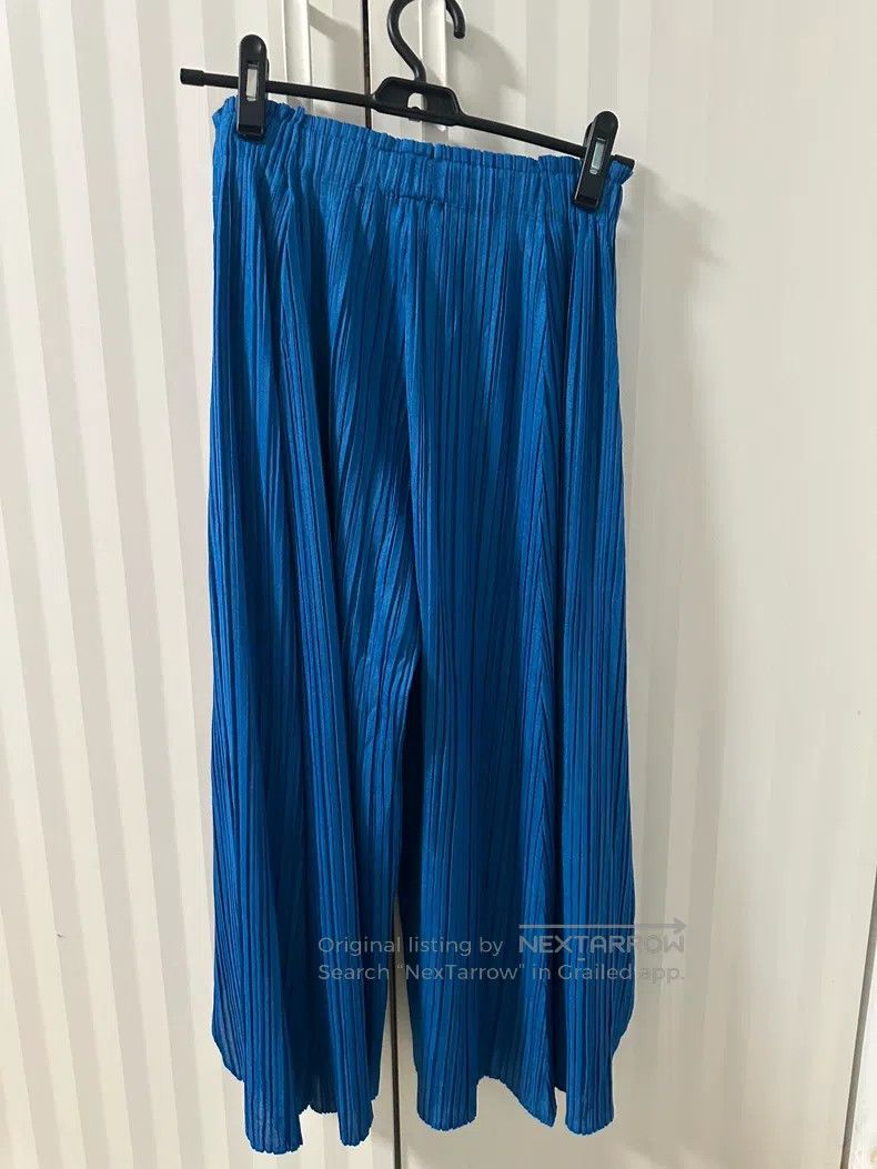 Issey Miyake Issey Miyake size:3 Blue Pleated Wide-leg Trousers Size 42" / US 20 - 1 Thumbnail