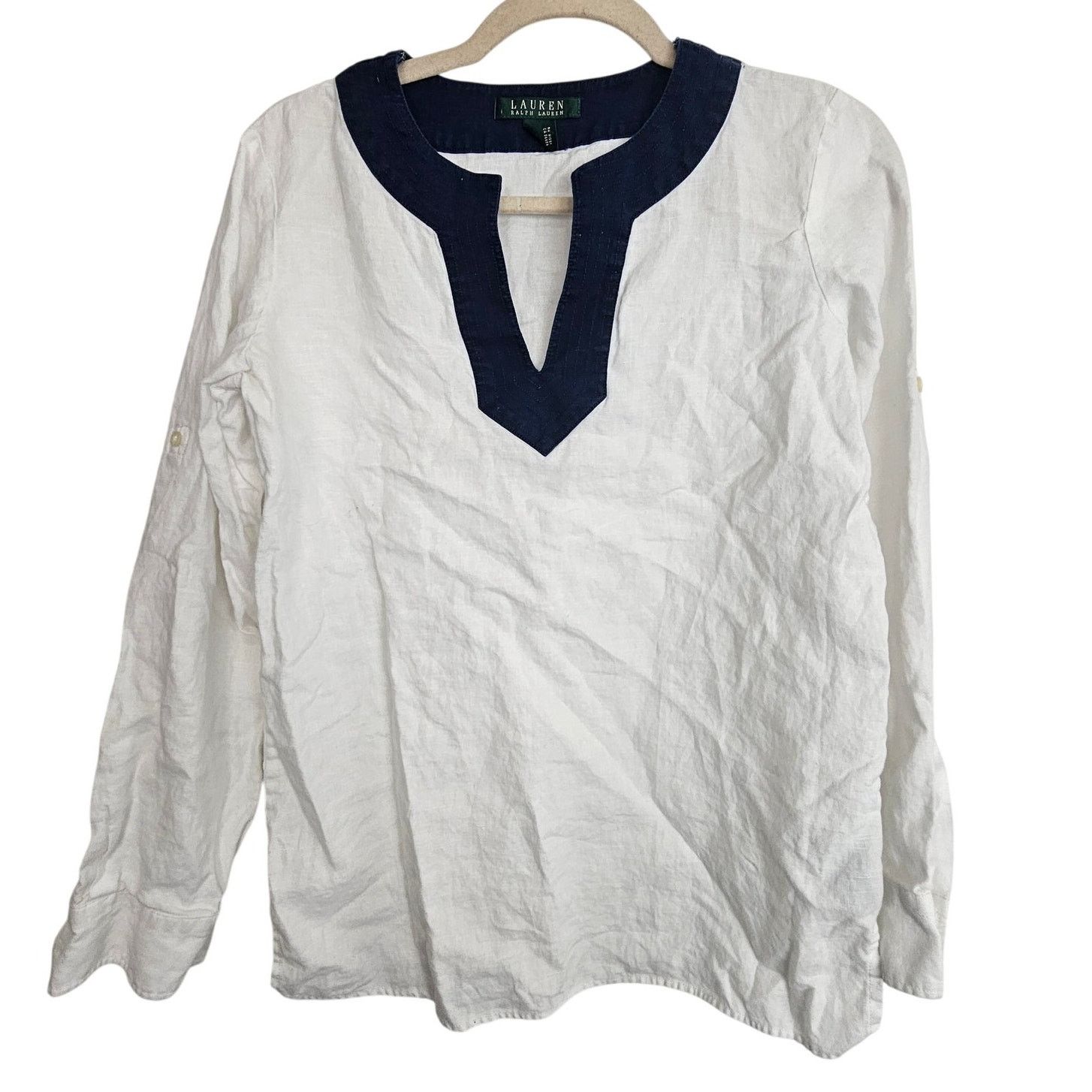 Lauren Ralph Lauren Lauren Ralph Lauren Women Linen Tunic S Lagenlook Coastal Size S / US 4 / IT 40 - 1 Thumbnail