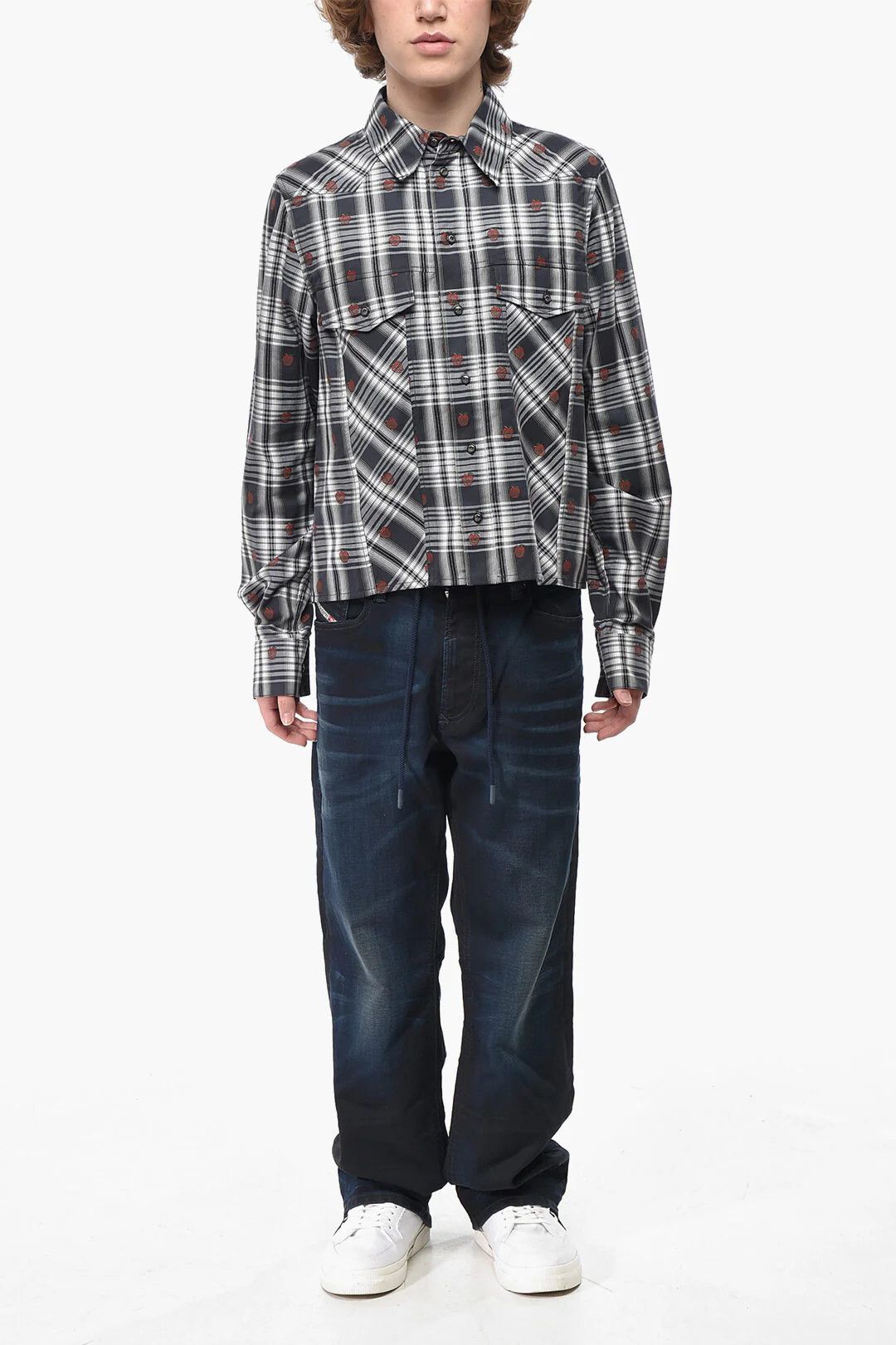 Off-White og1mm0526 Cotton-Blend Sahariana Shirt in Dark Gray/White Size US M / EU 48-50 / 2 - 4 Thumbnail