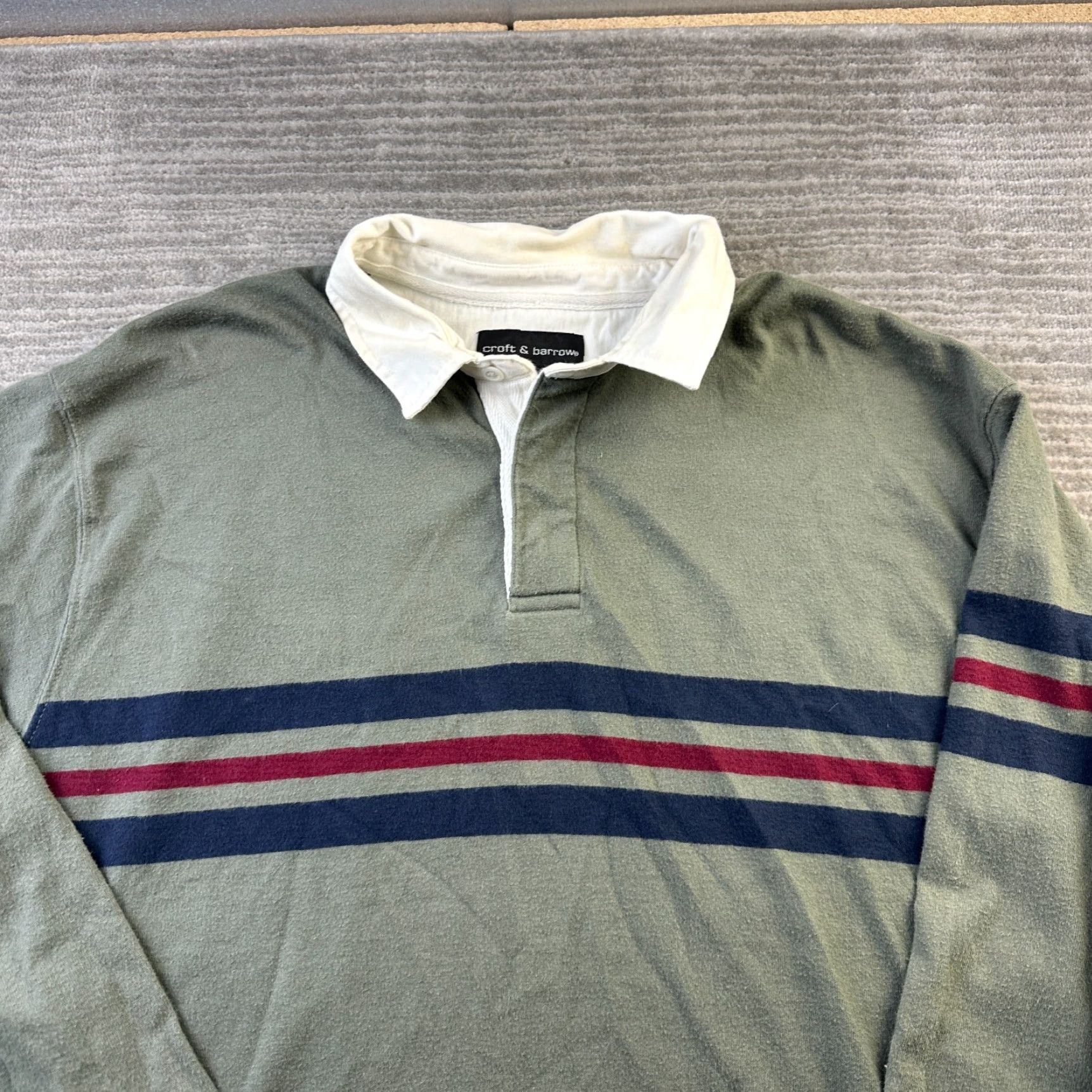 Croft & Barrow VINTAGE Croft & Barrow Rugby Shirt Mens Large Green Y2K Preppy Polo Size US L / EU 52-54 / 3 - 4 Thumbnail