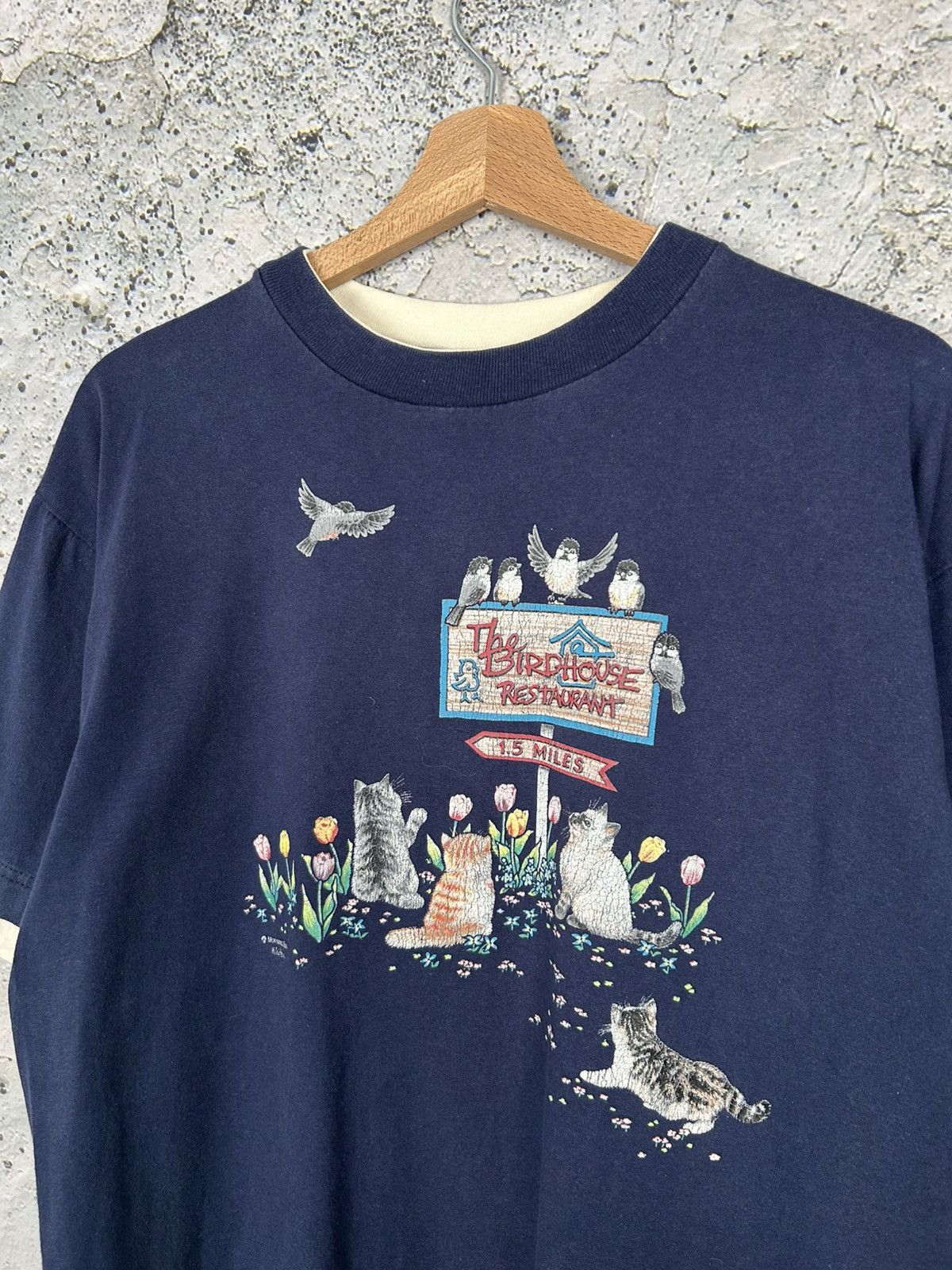 Adidas Vintage The Birdhouse Restaurant Graphic Tee Animal 90s Size US L / EU 52-54 / 3 - 3 Thumbnail