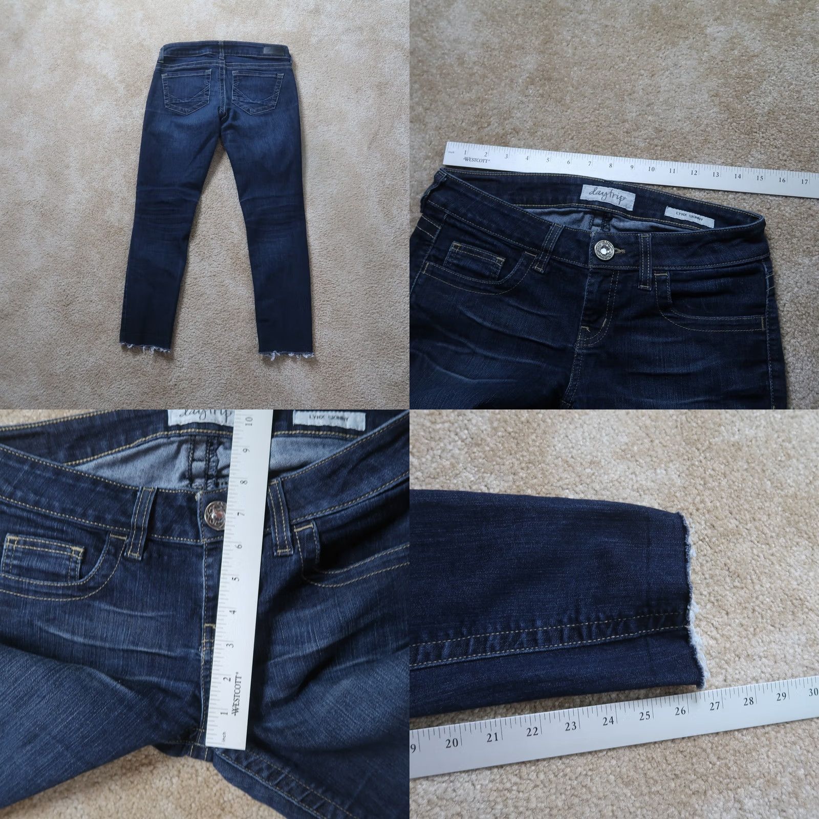 Vintage Daytrip Jeans Skinny Womens 27 Denim Low Rise Dark Wash Stretch Blue 5-Pocket Rise Slim Modern Womens Jeans Size 27" / US 4 / IT 40 - 8 Thumbnail