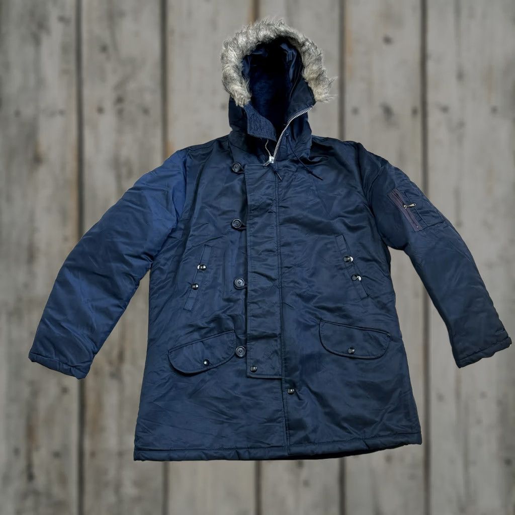 Vintage VINTAGE N3b Parka Navy Blue Men Flying Jacket Authentic Arctic Snorkel Parka 40 Size US XXS / EU 40 - 1 Thumbnail