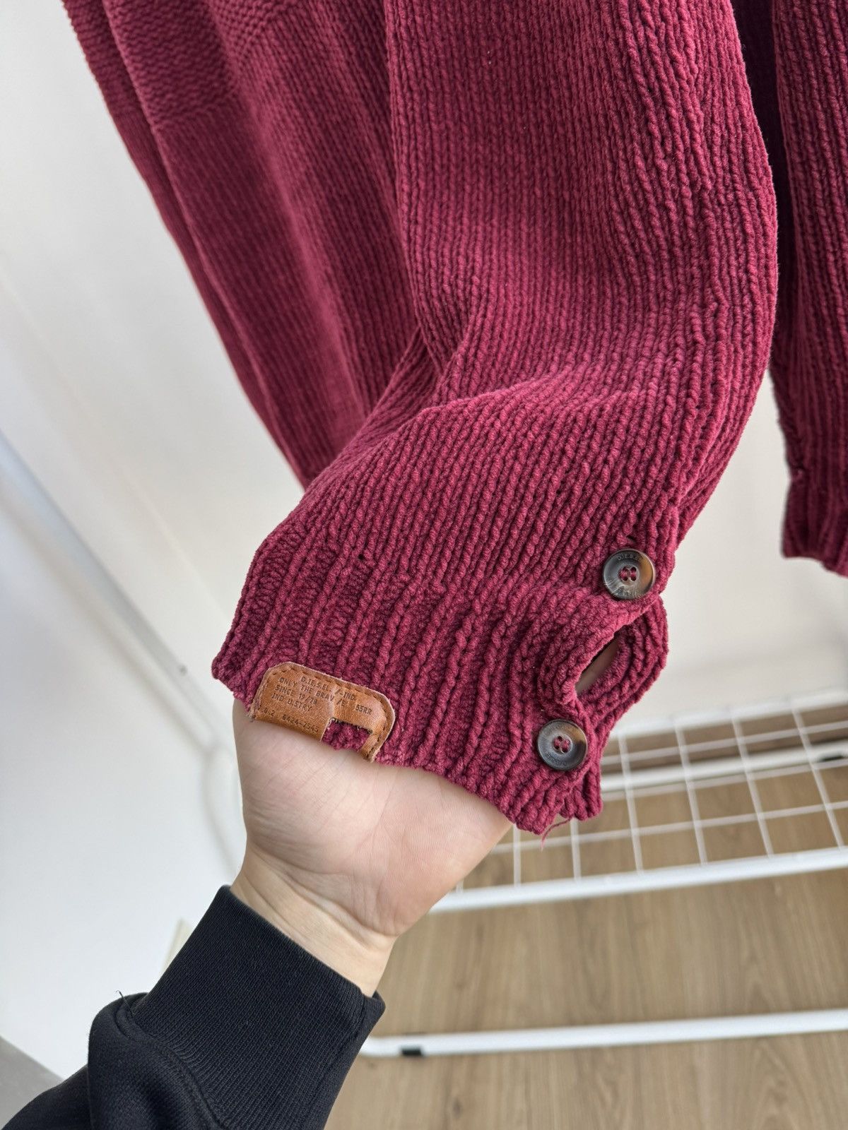 Diesel VINTAGE DIESEL KNITTED BURGUNDY SWEATER MEN SIZE S Size US S / EU 44-46 / 1 - 6 Thumbnail