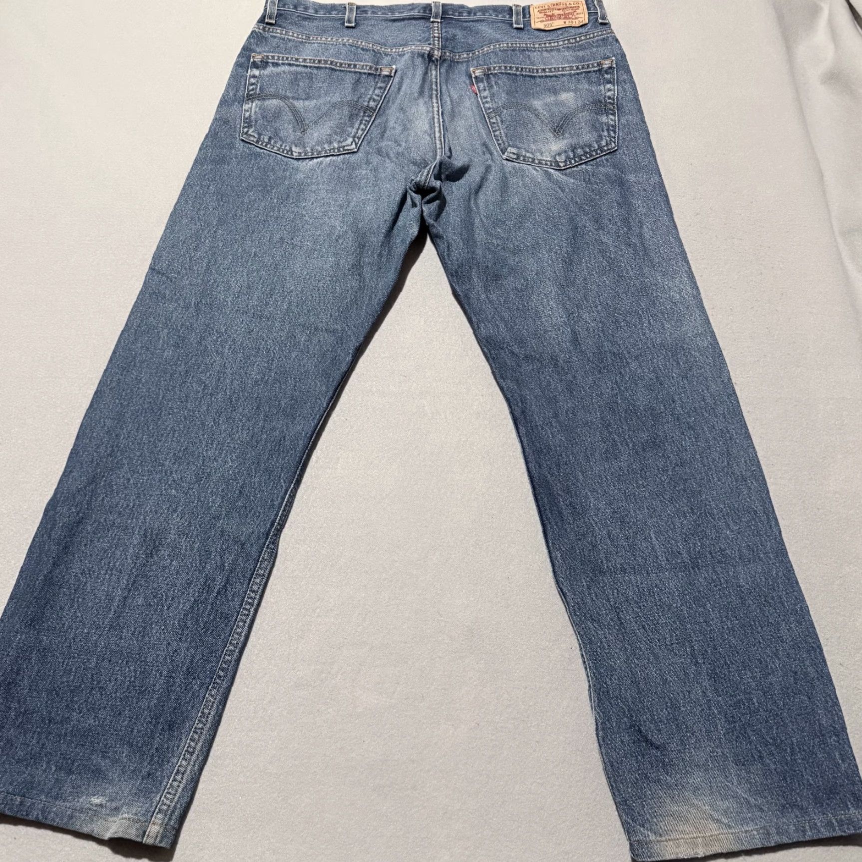 Levi's Levi's 505 Jeans Men Blue Denim Mid Rise Straight Pockets 38X34 Denim Jeans - 38X34 Size US 38 / EU 54 - 2 Thumbnail