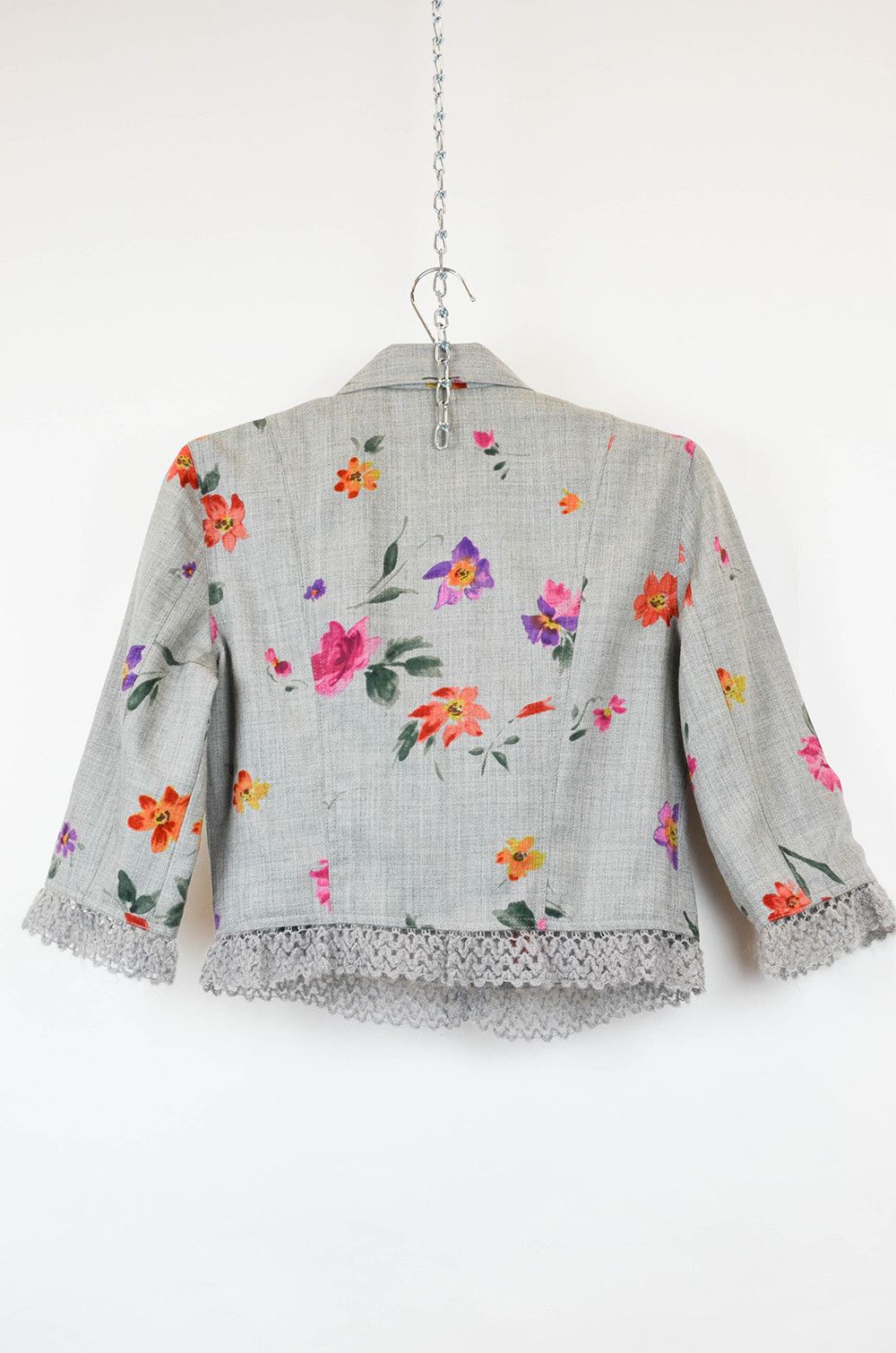 Moschino Moschino Jeans Floral Zip Jacket with Crochet Trim - IT42 Size M / US 6-8 / IT 42-44 - 2 Thumbnail