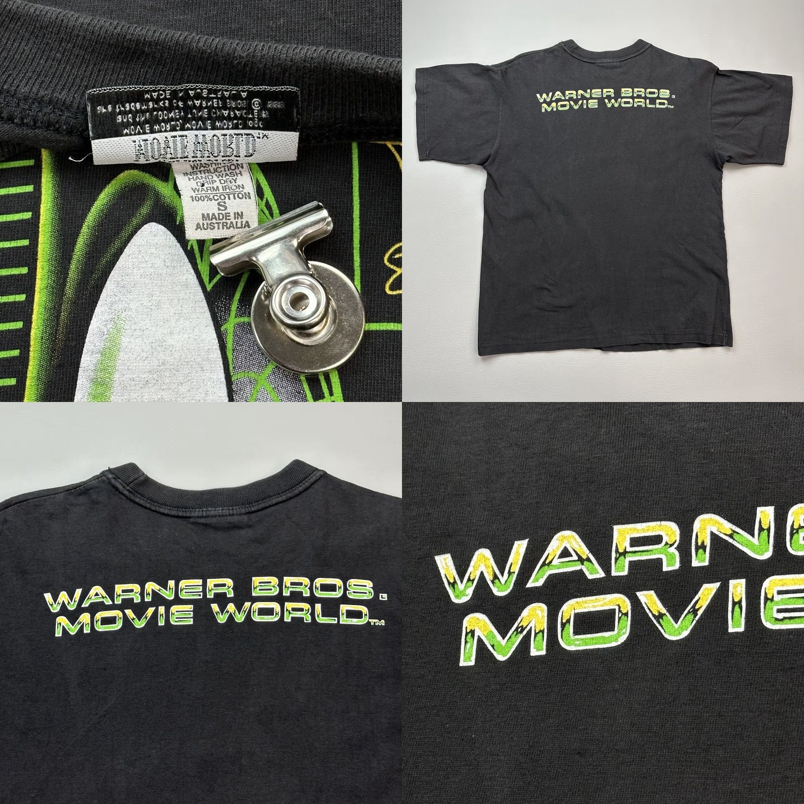 Vintage VINTAGE Warner Bros Shirt Mens Small Black Daffy Duck Movie World 90s Cartoon Graphic Print T-Shirt Size US S / EU 44-46 / 1 - 8 Thumbnail
