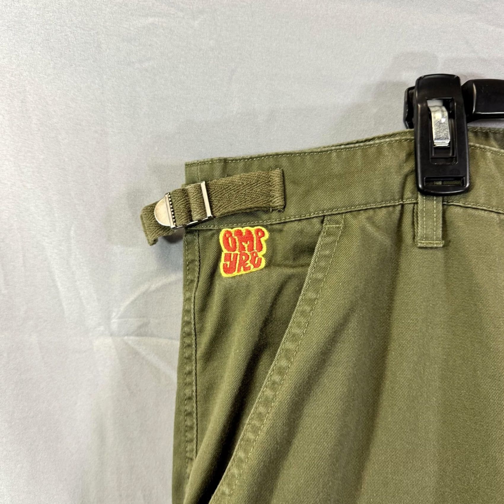 Empyre Empyre Relax Pants Mens 40 Olive Green Cargo Utility Pocket Button Fly Adjustable Workwear Size US 40 / EU 56 - 4 Thumbnail