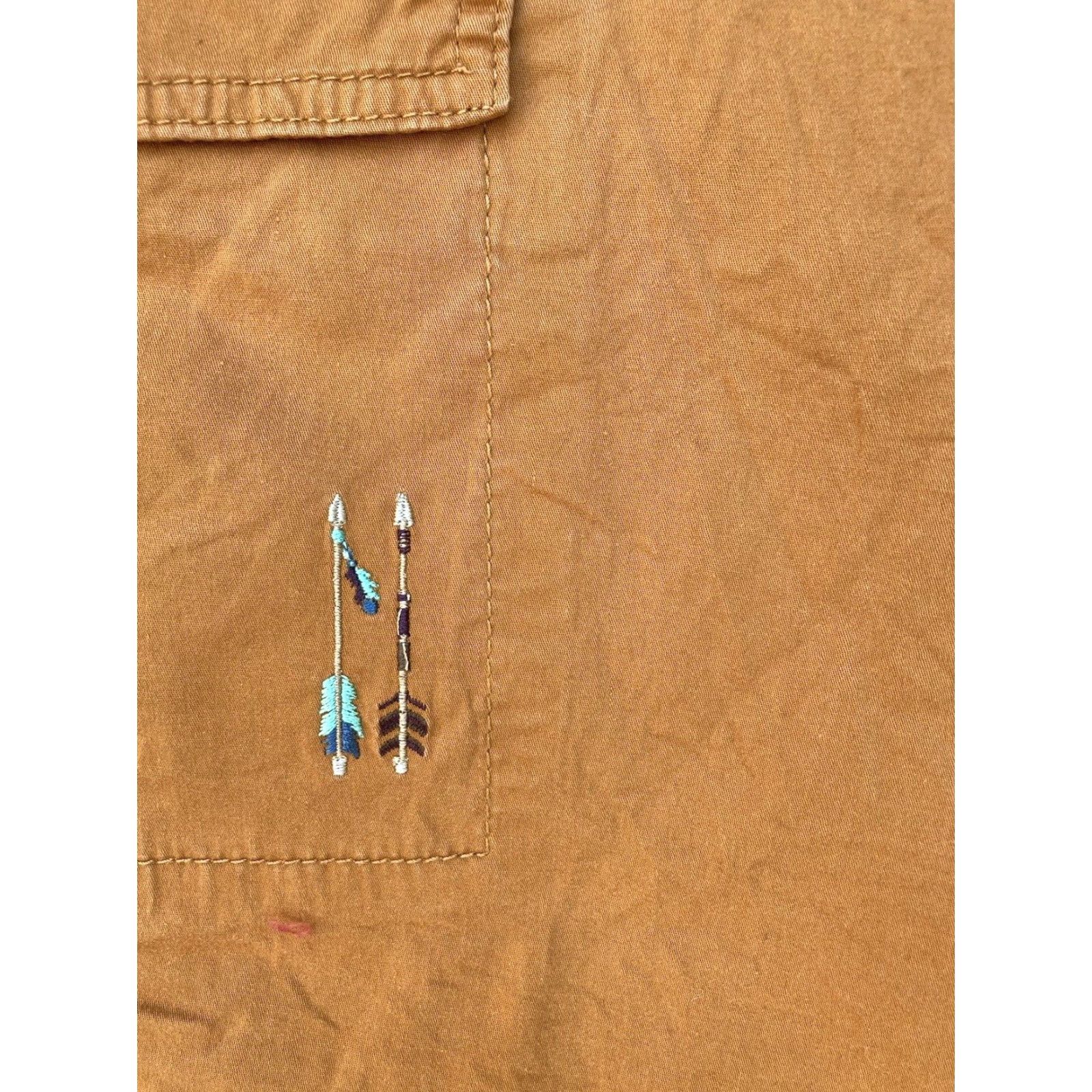 Arrow Men's LRG Chino Joggers Yellow Solid 36 Cargo Cotton Arrow Embroidered STAINED Size US 36 / EU 52 - 7 Thumbnail