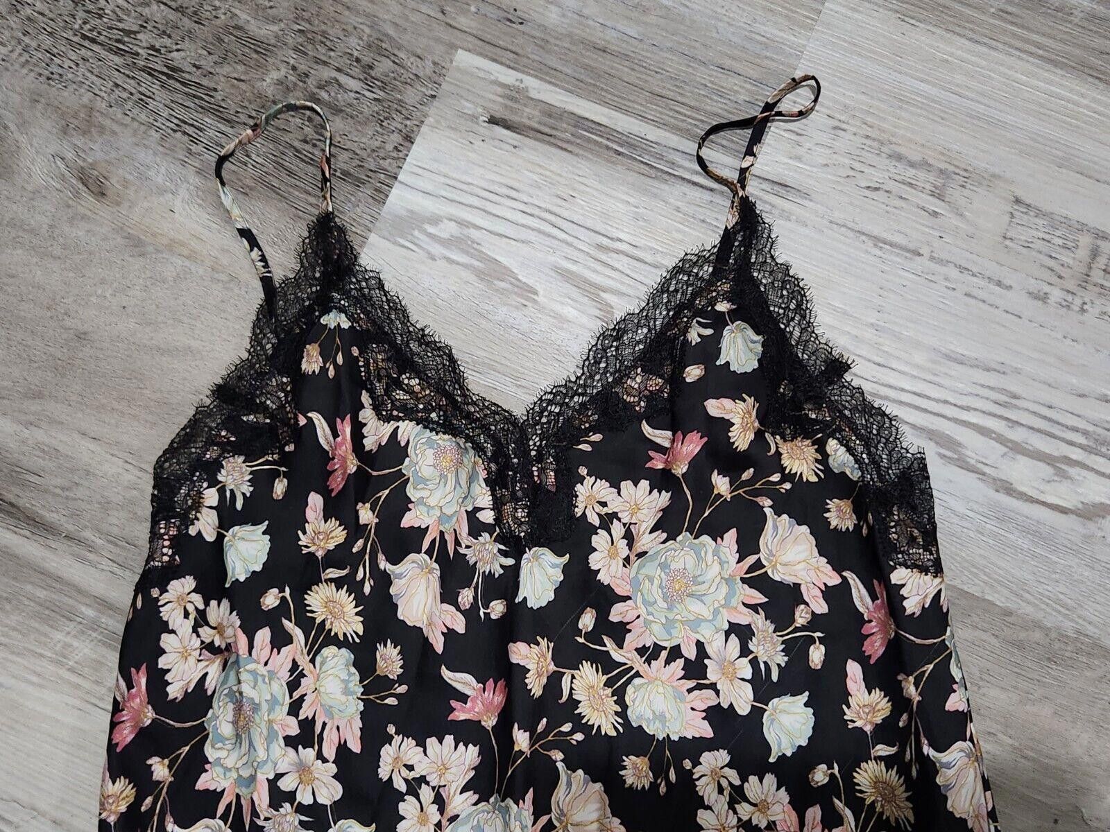 Designer Victoria Seceret Teddy Extra Small Black Floral Night Pajama Size ONE SIZE - 4 Thumbnail