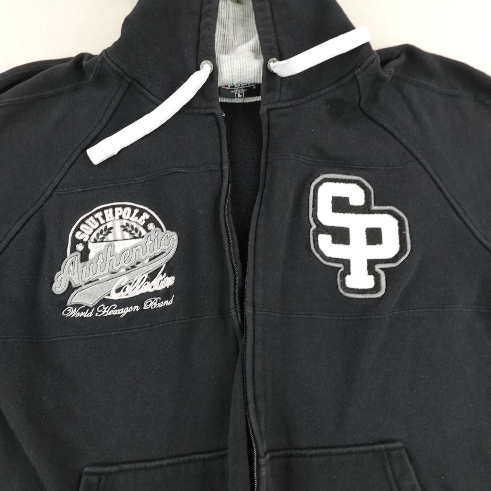 Southpole Vintage Southpole Hoodie Men Large Black Thermal Sweatshirt Jacket Hip Hop Y2K ^ Size US L / EU 52-54 / 3 - 3 Thumbnail