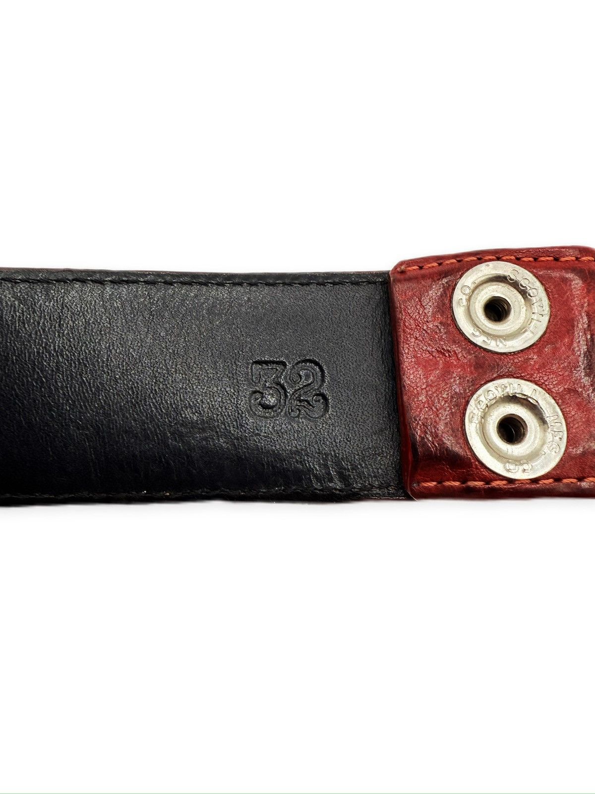 Chrome Hearts Chrome Hearts Dark Red .925 Silver Leather Belt Strap Size 32 - 5 Thumbnail