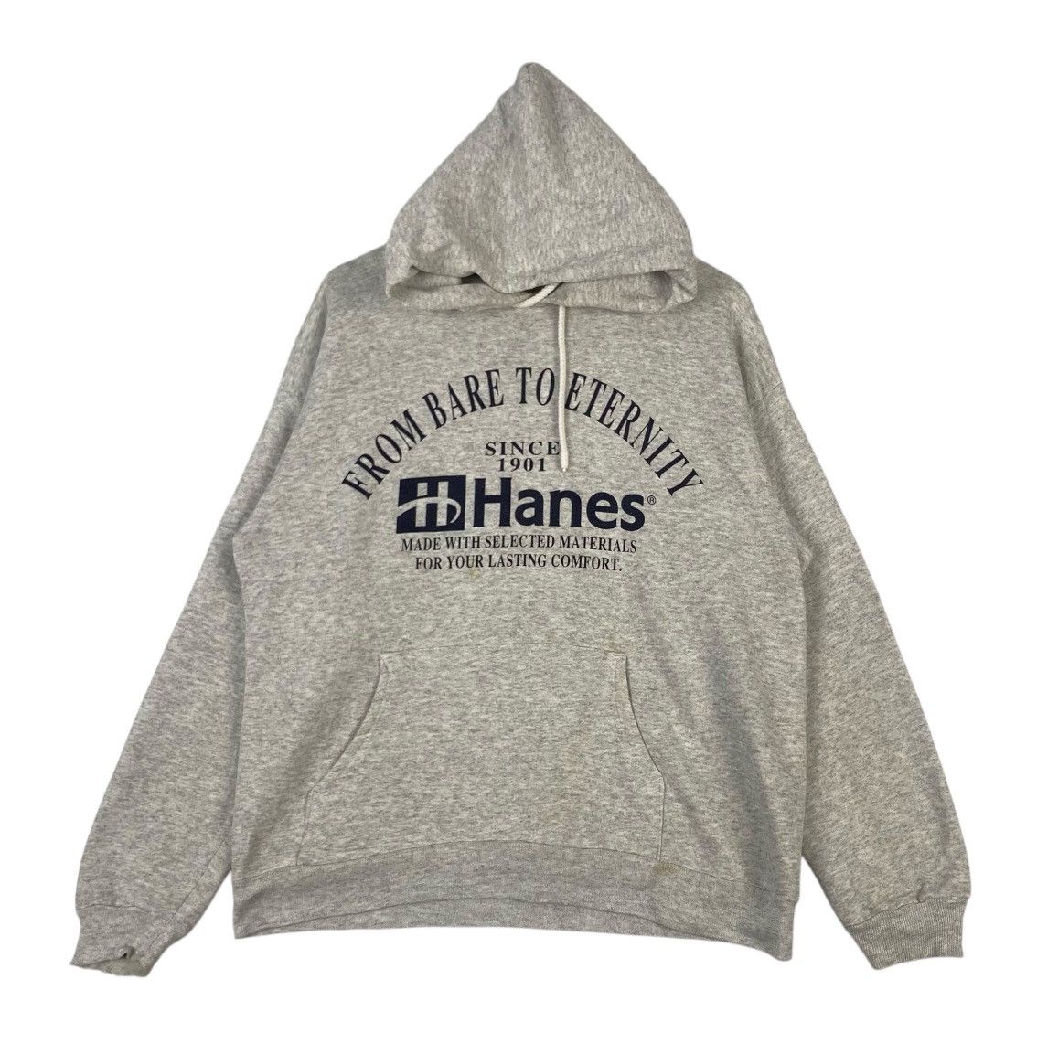 Hanes × Vintage Vintage Hanes Spellout Hoodie since 1901 , Men's Fashion, Size US L / EU 52-54 / 3 - 1 Thumbnail