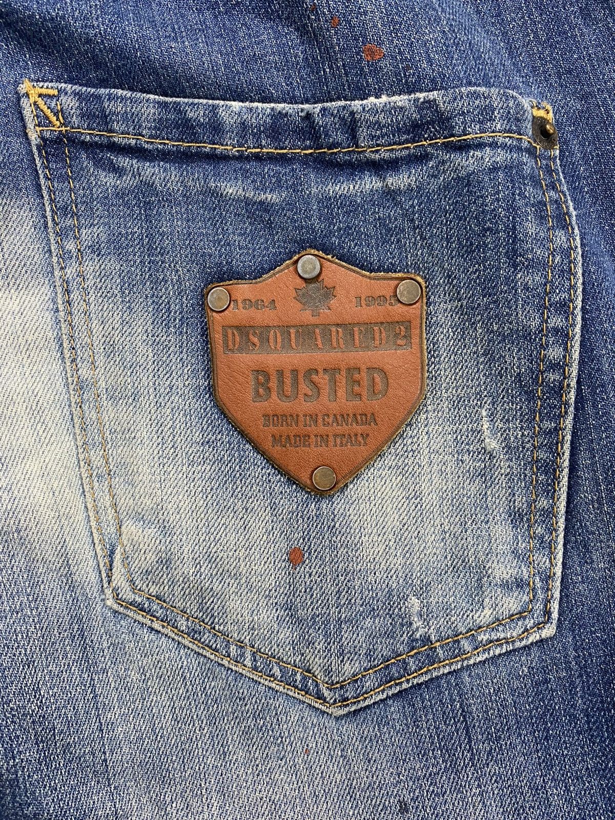 Dsquared2 2000s Dsquared2 Busted Distressed Patch Y2K Hype Faded Jeans Size US 31 - 14 Thumbnail