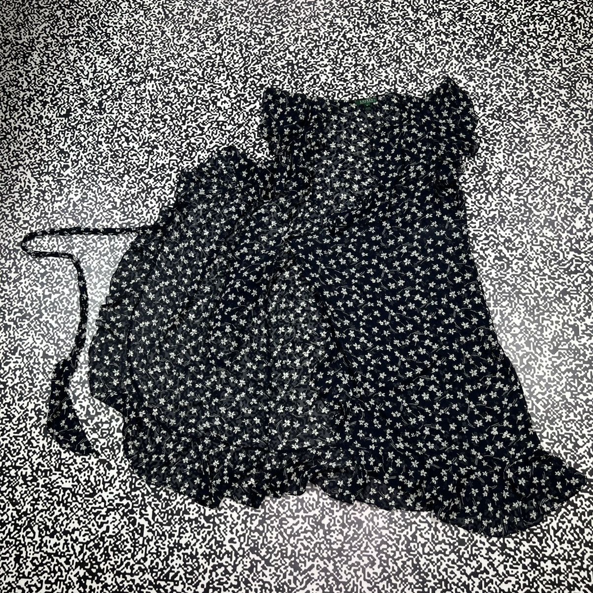 Lauren Ralph Lauren Vintage Y2K Lauren Ralph Lauren Silk Floral Flared Dress Size XL / US 12-14 / IT 48-50 - 5 Thumbnail