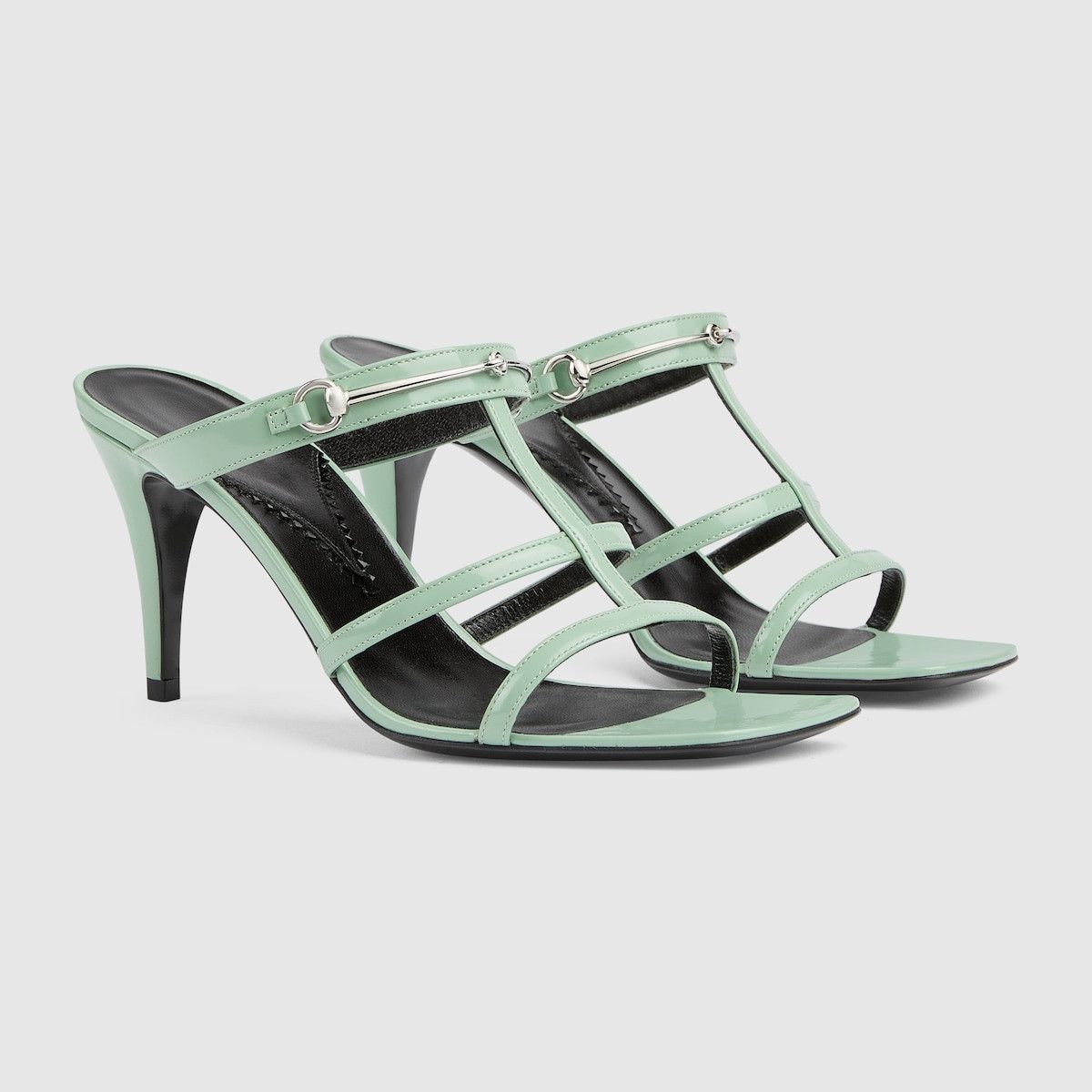 Gucci o1s1wg110125 Slim Horsebit Slide Sandals in Mint Green Size US 6.5 / IT 36.5 - 2 Thumbnail