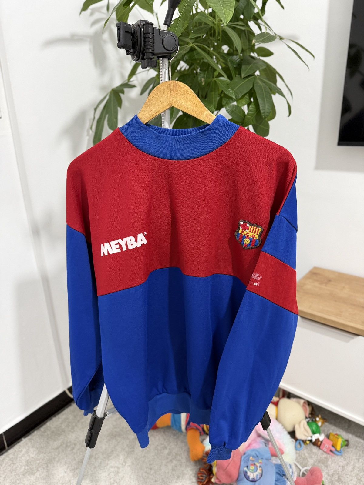 Jerzees Rare Vintage FC Barcelona Meyba Sweatshirt 80s/90s Size US L / EU 52-54 / 3 - 9 Thumbnail