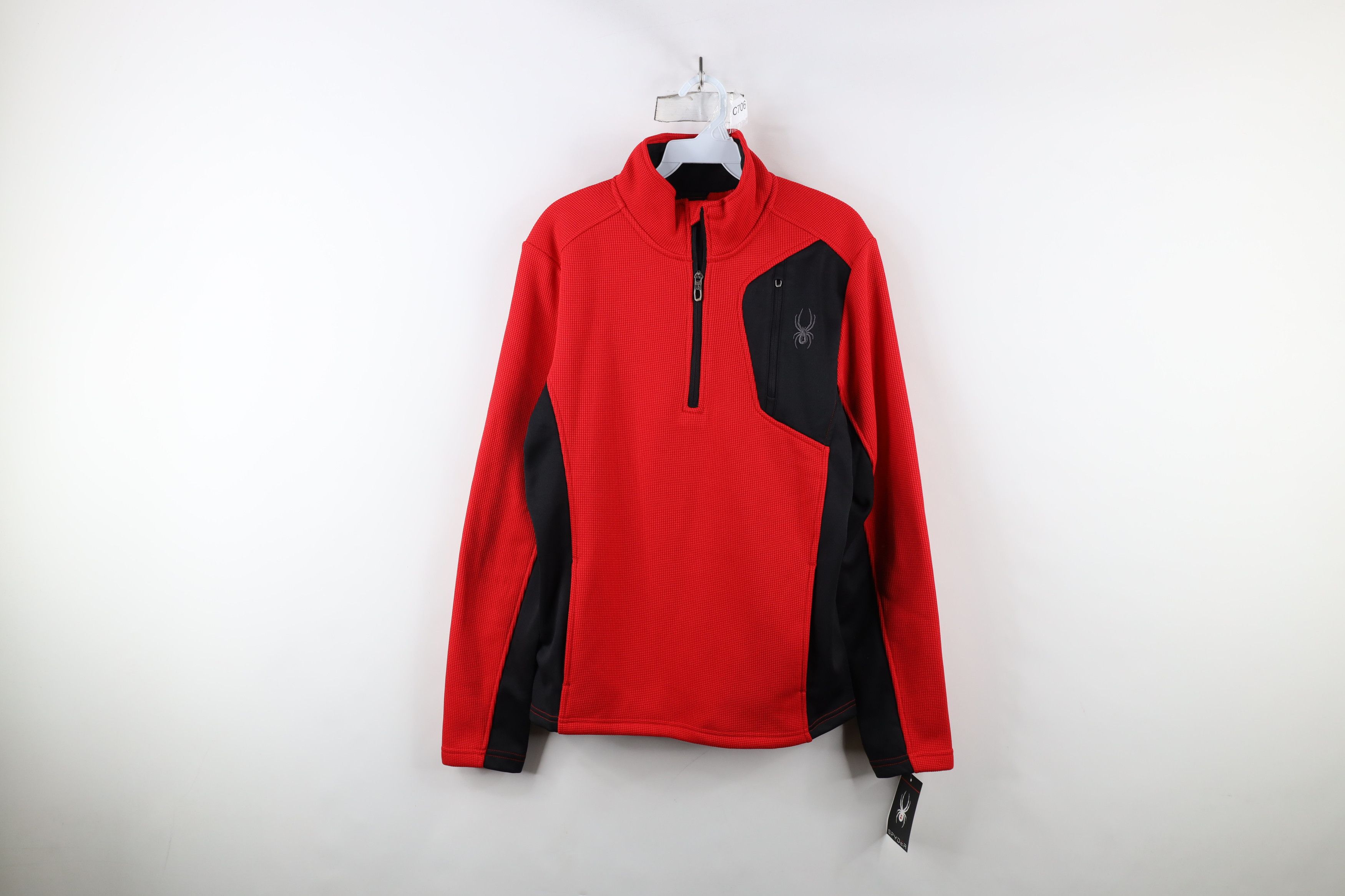New Spyder Thermal Knit Half Zip Pullover Sweater Jacket