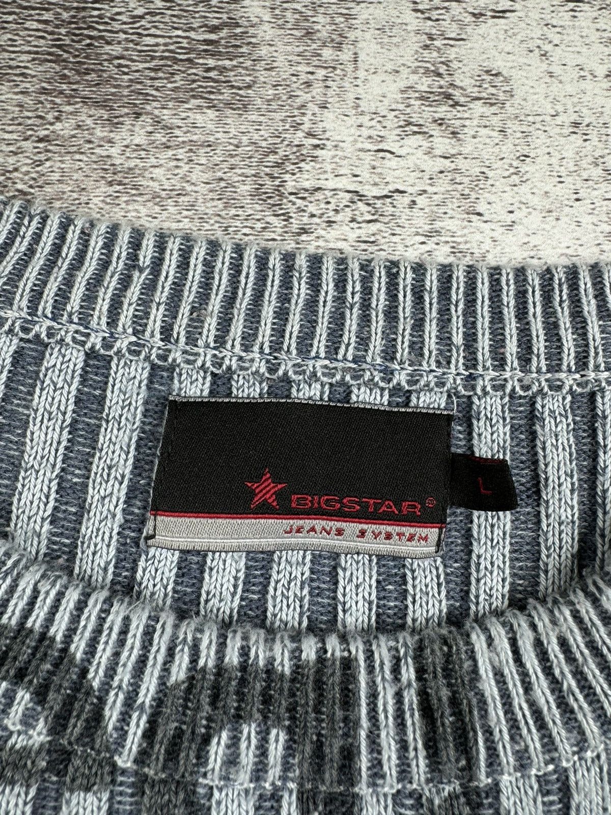Big Star Japan Bigstar Jeans Striped Abstract Ribbed Knit Sweater Y2K Size US L / EU 52-54 / 3 - 10 Thumbnail