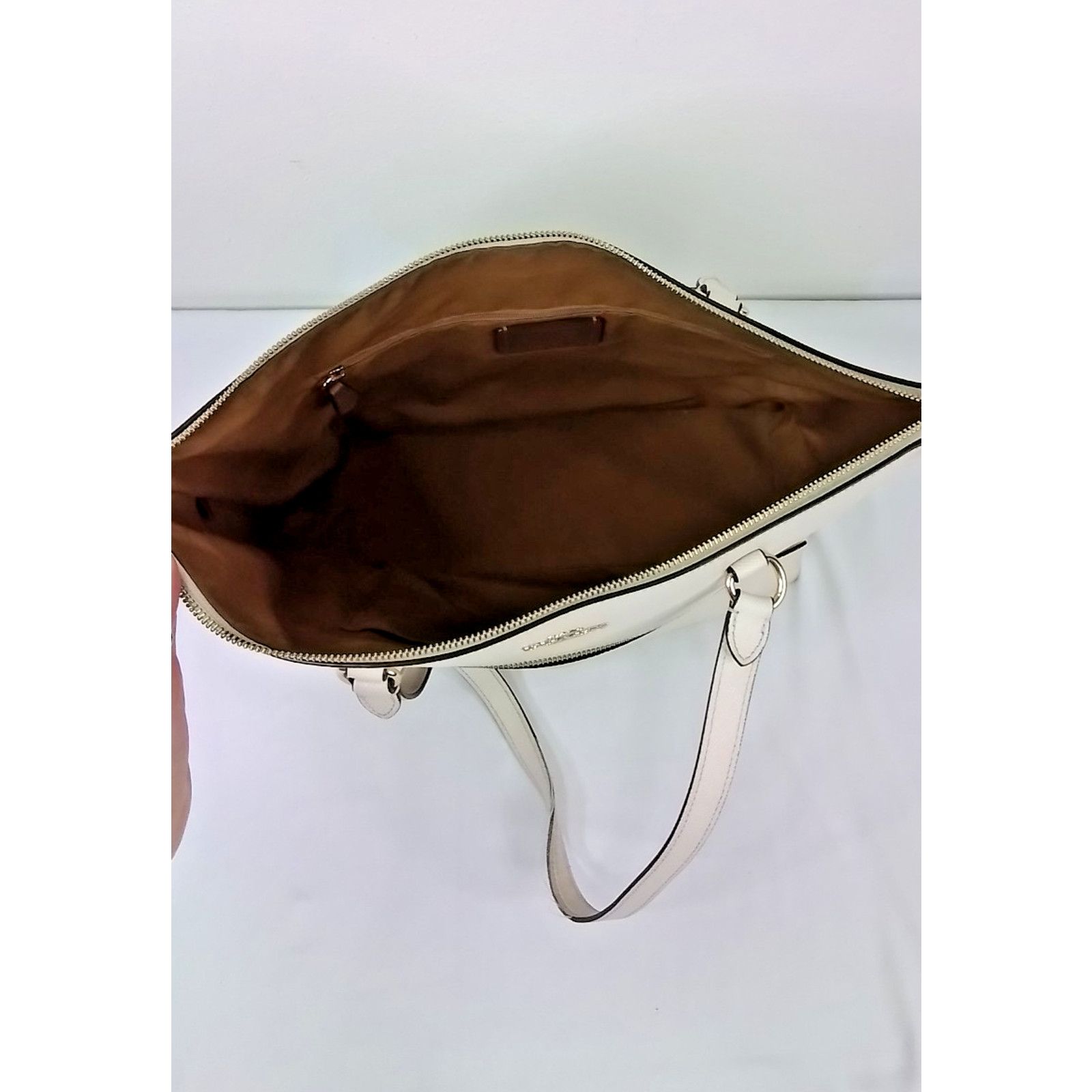 Coach Coach Gallery Leather Tote Purse Gold/Chalk F79608 #J3032 Size ONE SIZE - 14 Thumbnail
