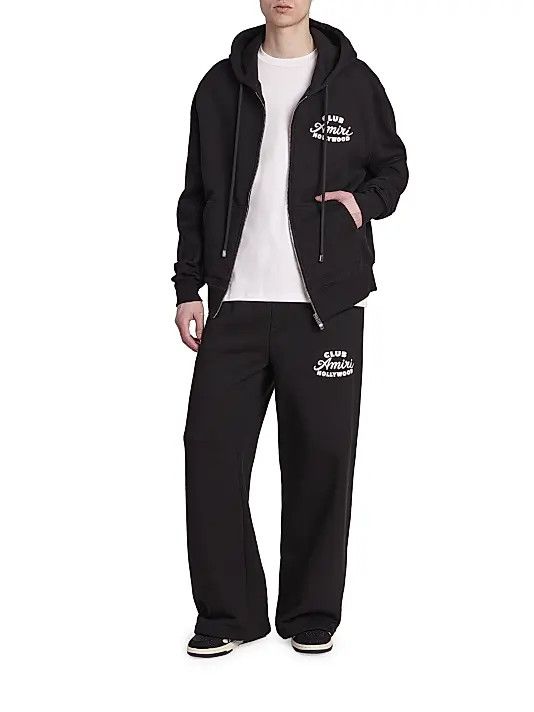 Amiri os11x1225 Club Zip-Up Hoodie in Black Size US L / EU 52-54 / 3 - 2 Thumbnail