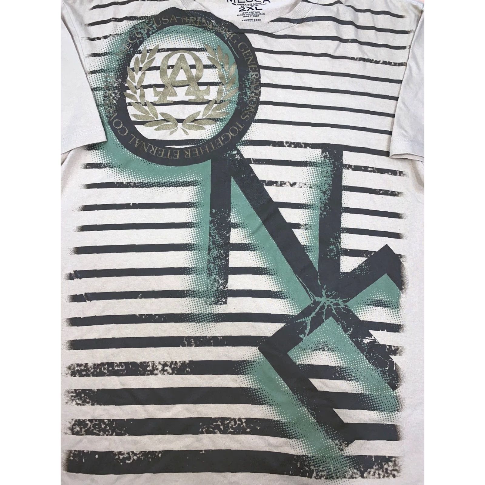 Vintage Mecca ONE Graphic T Shirt 2XL Beige Short Sleeve Casual Mens Women Unisex Adults 2XL Tee Shirt Size US XXL / EU 58 / 5 - 2 Thumbnail