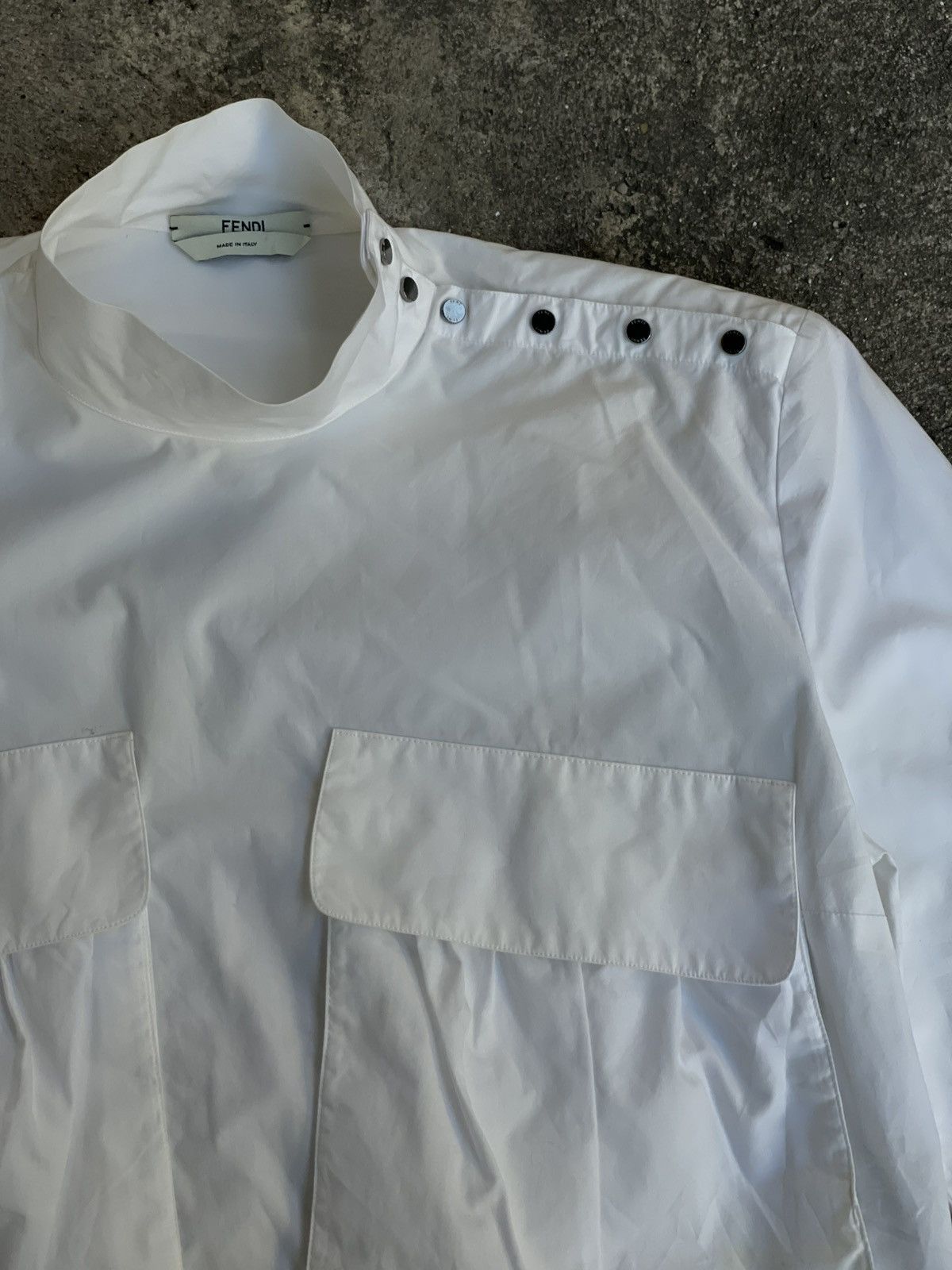 Fendi Fendi | White Crop Shirt Size S / US 4 / IT 40 - 2 Thumbnail