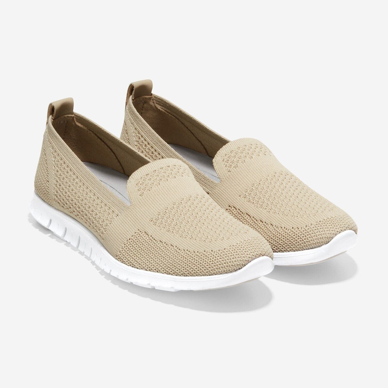 image of Cole Haan Women Beige Zerogrand Slip-On Loafer Flats Size 6B in Cream