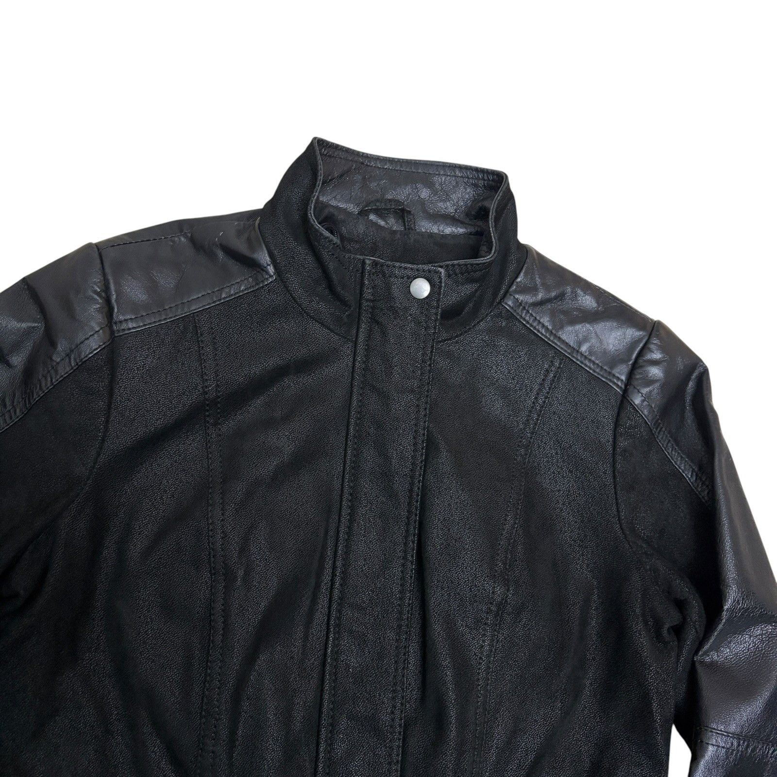 Danier DANIER LEATHER Jacket Designer Black Casual Coat Womens 2XS Size XXS / US 00 / IT 34 - 4 Thumbnail