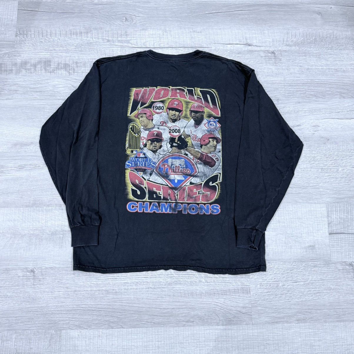 Vintage 2008 Phillies World Series L/S Size US XL / EU 56 / 4 - 2 Thumbnail