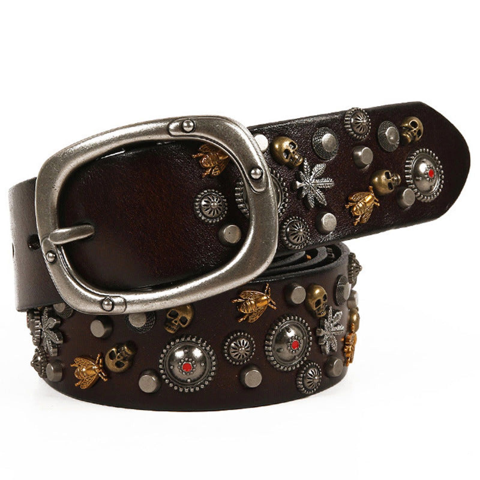 Leather Honey Bee Lock Genuine Leather Belt Size ONE SIZE - 8 Thumbnail