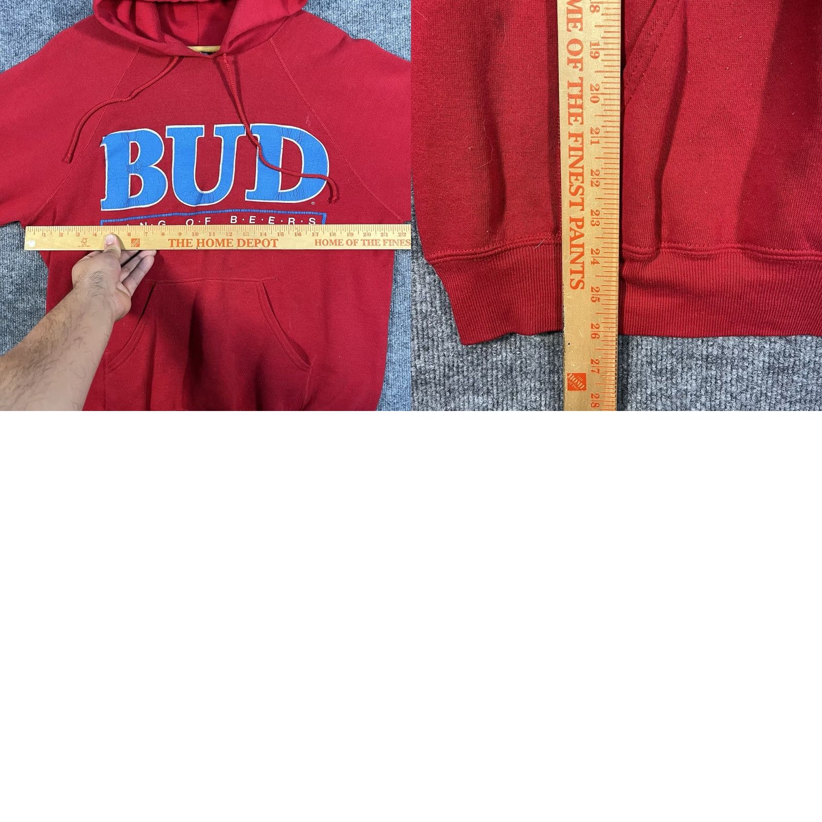 Budweiser Vintage Budweiser King Of Beers Hoodie XL Red 80s 1987 Promo Puff Print USA Size US XL / EU 56 / 4 - 8 Thumbnail