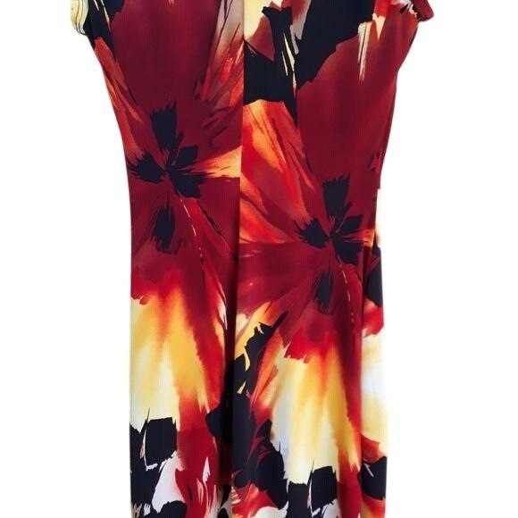 Other Vtg Cache Fiery Tropical Floral Mock Wrap Dress Sz M Stretch Size M / US 6-8 / IT 42-44 - 8 Thumbnail